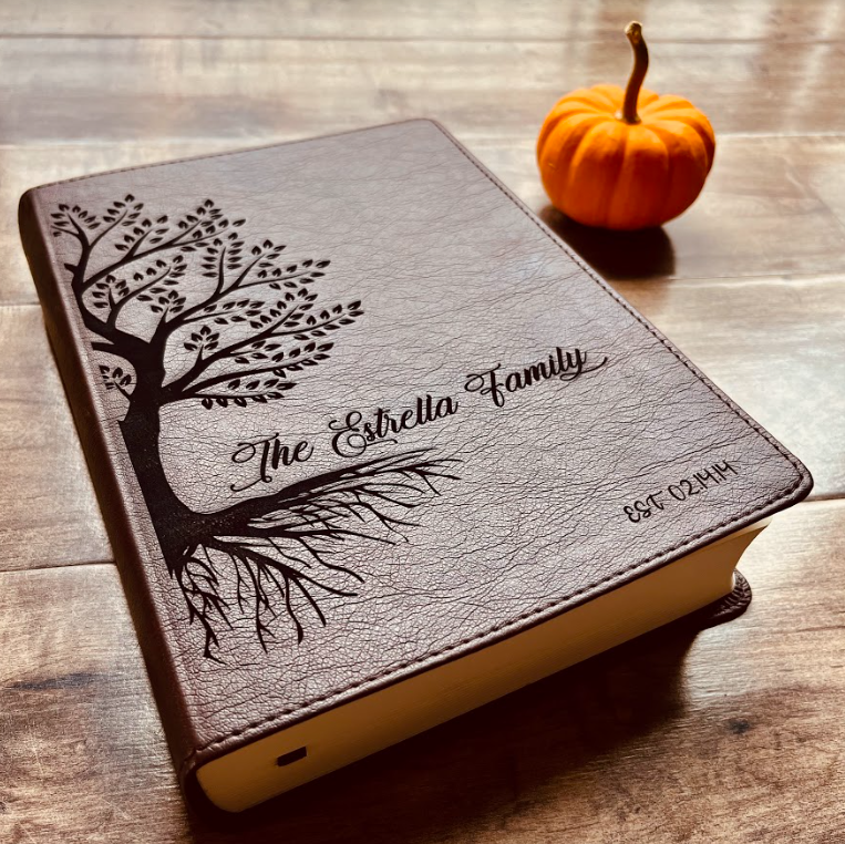 Personalized Family Bible, Custom ESV Single Column Journaling Family Bible, Engraved Bible, Wedding Gifts Christian Gifts Anniversary Gifts - Aylev Personalized Family Bible, Custom ESV Single Column Journaling Family Bible, Engraved Bible, Wedding Gifts Christian Gifts Anniversary Gifts - Aylev