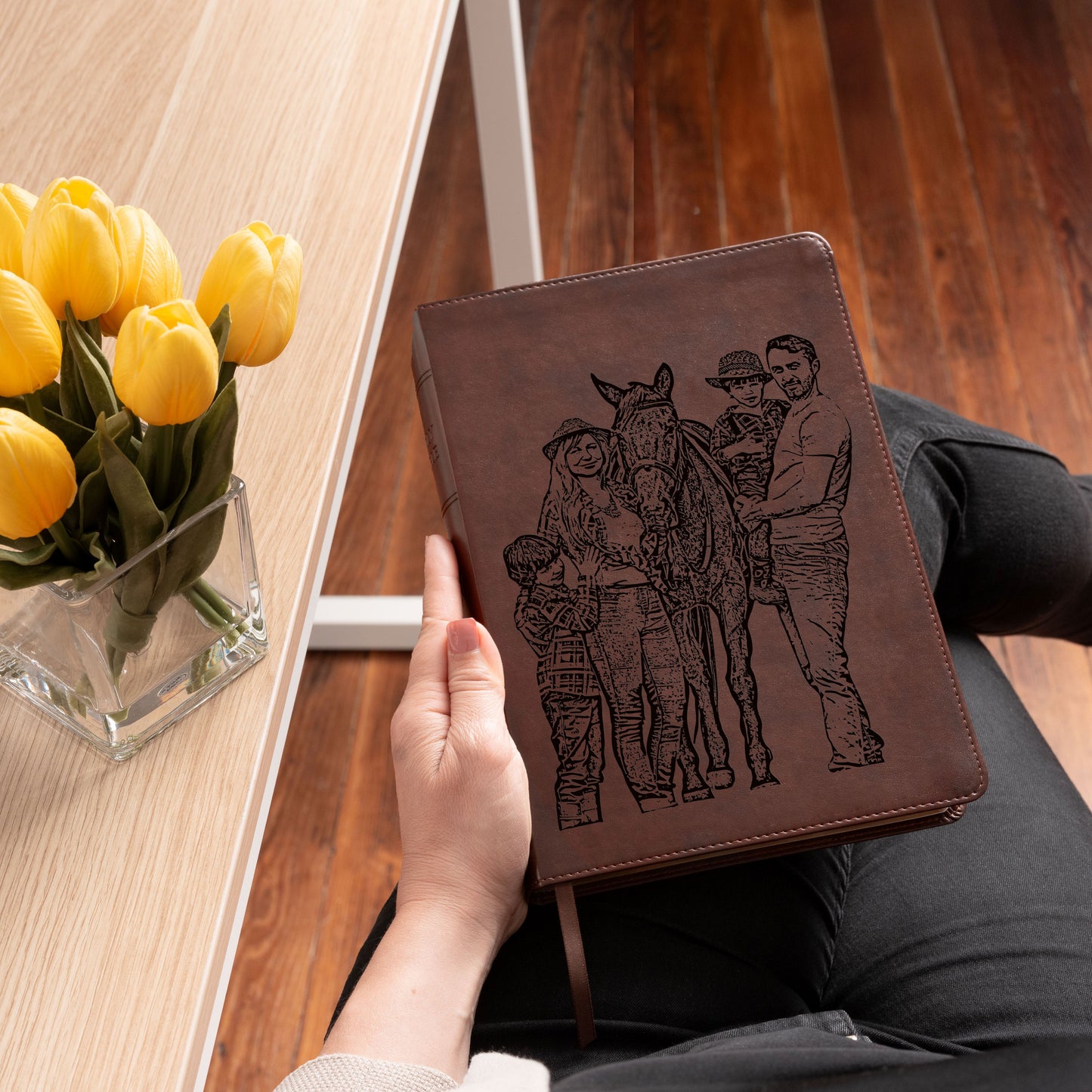 Personalized ESV Wide Margin Reference Bible, Your Photo Engraved Cover, Custom Engraved Bible, Wide-Margins, Baptism Gifts, Christian Gifts