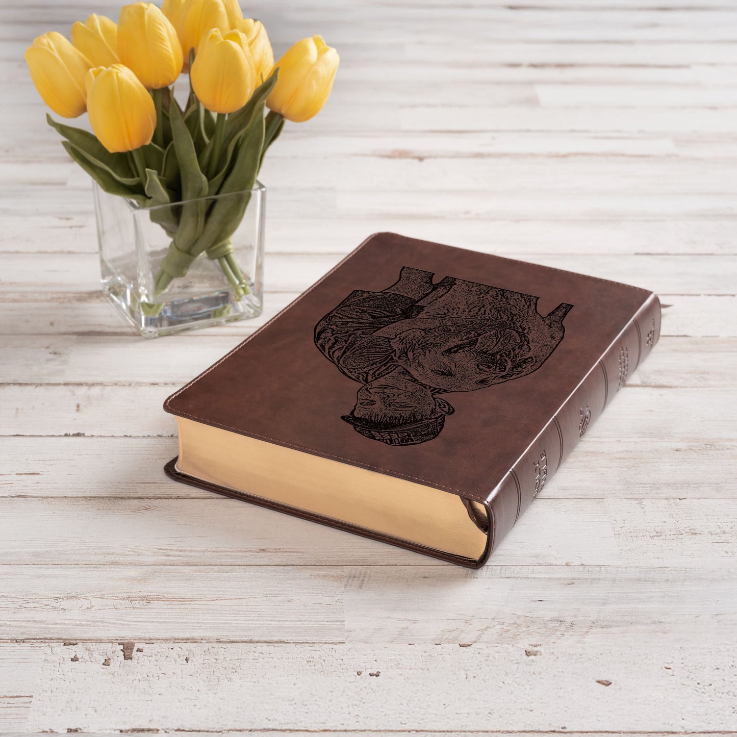 Personalized ESV Wide Margin Reference Bible, Your Photo Engraved Cover, Custom Engraved Bible, Wide-Margins, Baptism Gifts, Christian Gifts