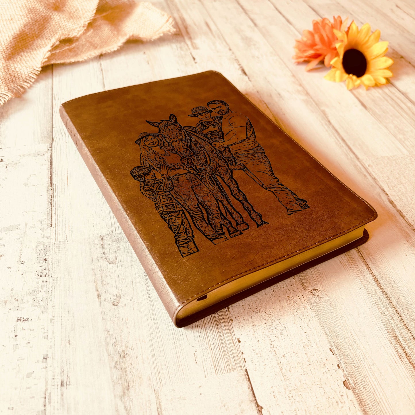 Personalized NLT Large Print Bible, Your Photo Engraved, Custom Bible Gift, Filament Enabled, Christian Gifts, Baptism Gifts, Wedding Gifts