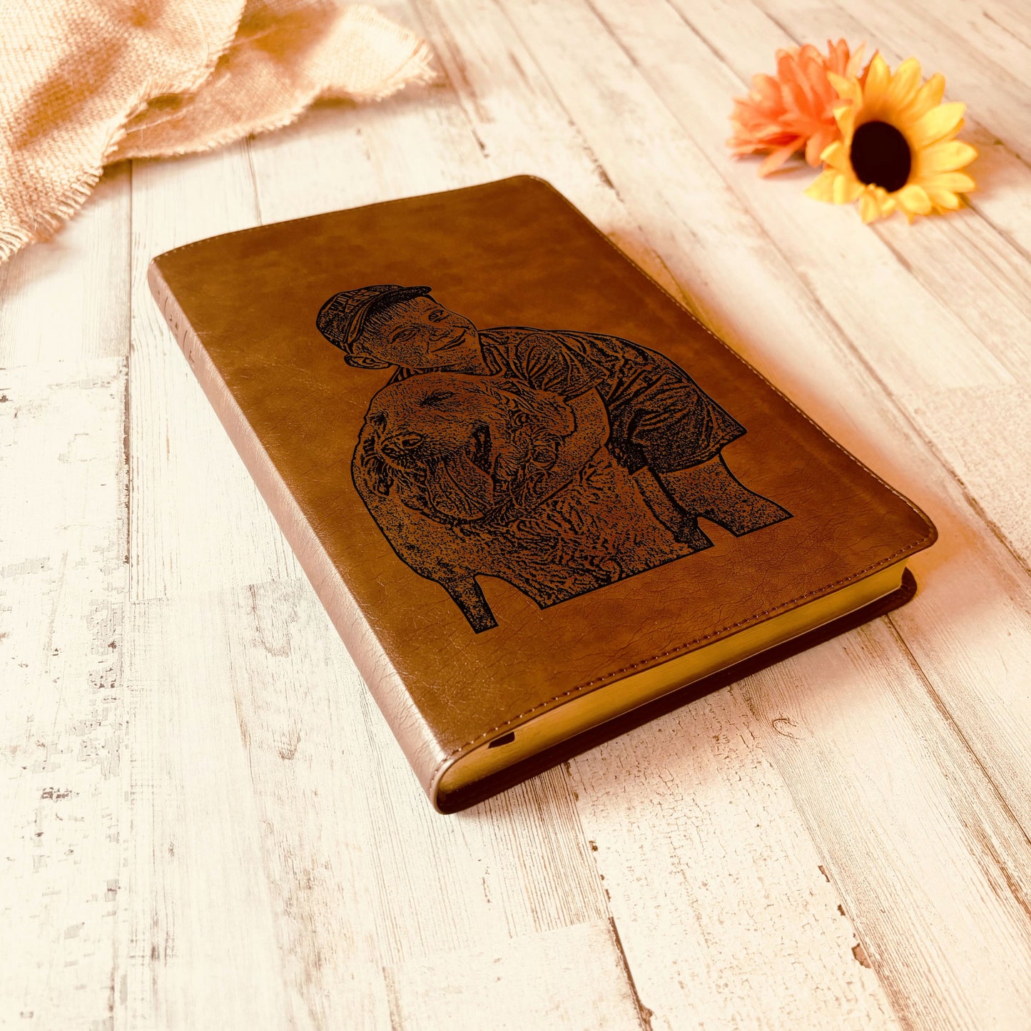 Personalized NLT Large Print Bible, Your Photo Engraved, Custom Bible Gift, Filament Enabled, Christian Gifts, Baptism Gifts, Wedding Gifts