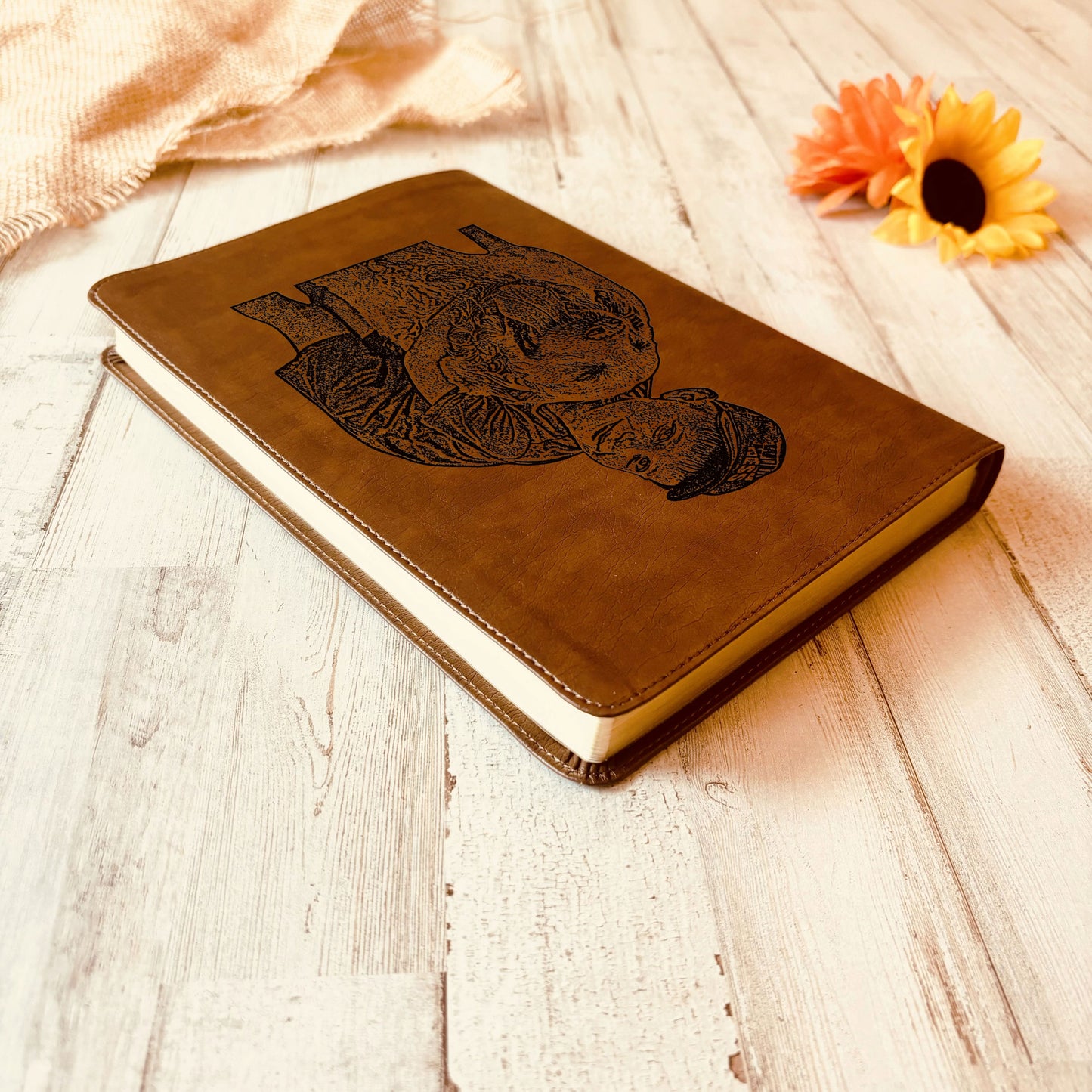 Personalized NLT Large Print Bible, Your Photo Engraved, Custom Bible Gift, Filament Enabled, Christian Gifts, Baptism Gifts, Wedding Gifts
