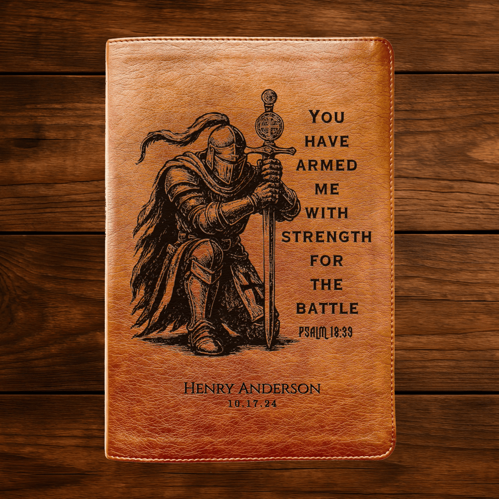 Personalized Bible for Men, NLT Reference Bible, Customized Bible Engraved Name, Knight Warrior Design, Christian Gift, Bible Gifts for Him - Religious Books - Aylev