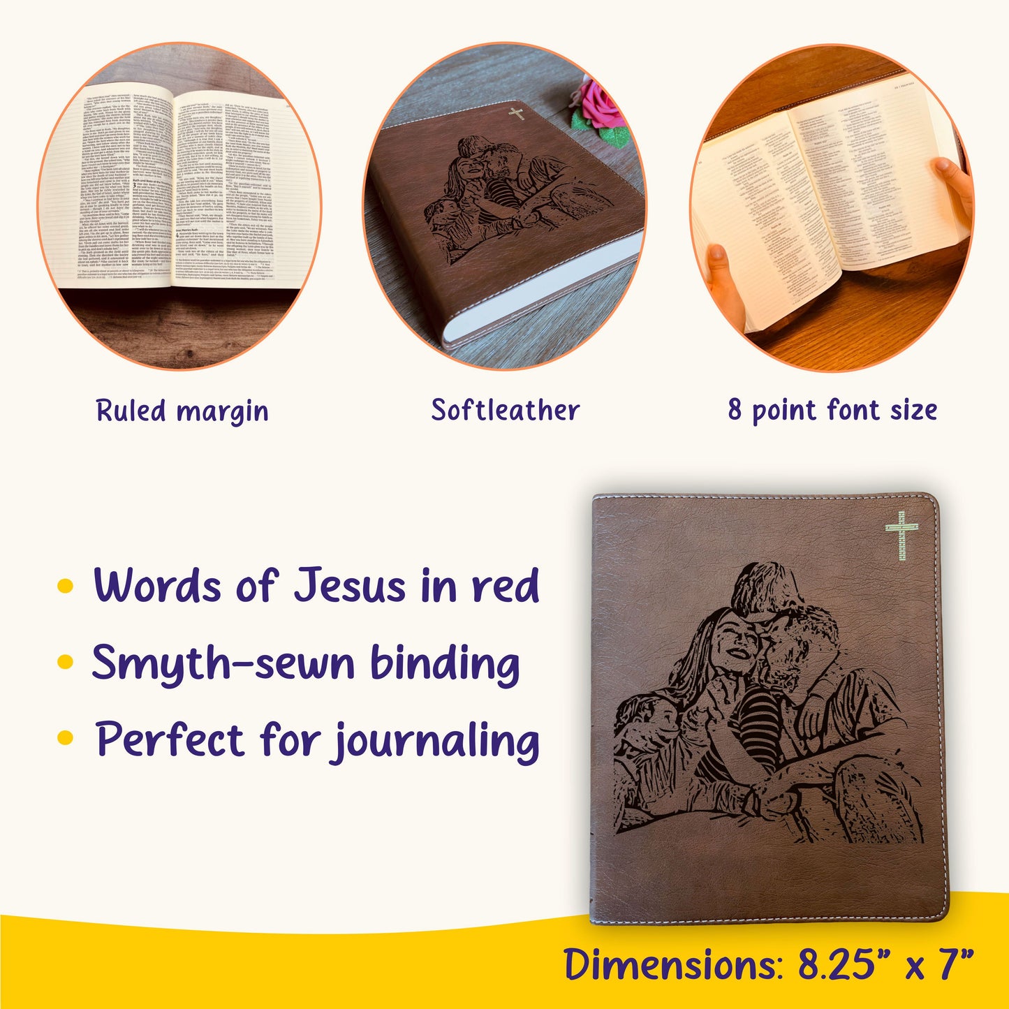 Personalized NIV Journaling Bible, Photo Engraved Cover, Custom Bible for Note Taking, Christian Gift, Baptism Gift, Custom Engraved Bible