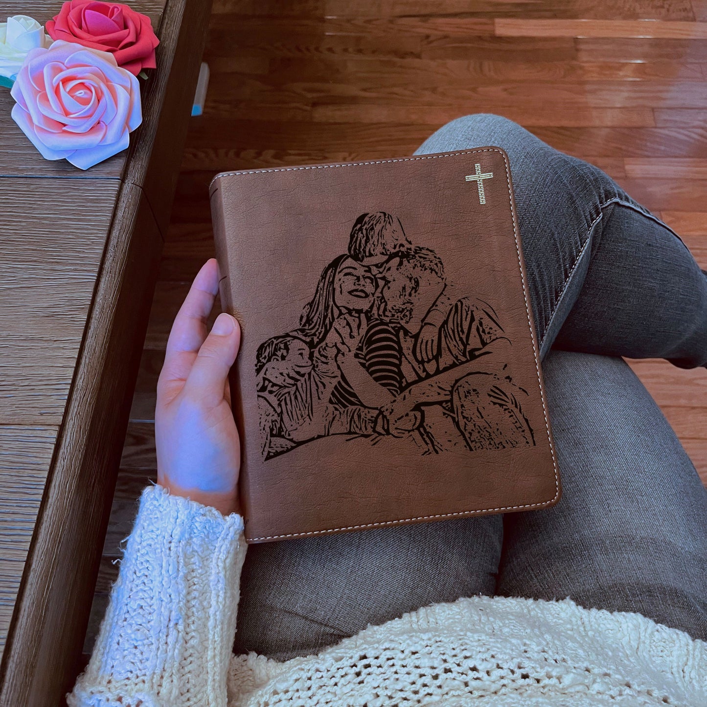 Personalized NIV Journaling Bible, Photo Engraved Cover, Custom Bible for Note Taking, Christian Gift, Baptism Gift, Custom Engraved Bible