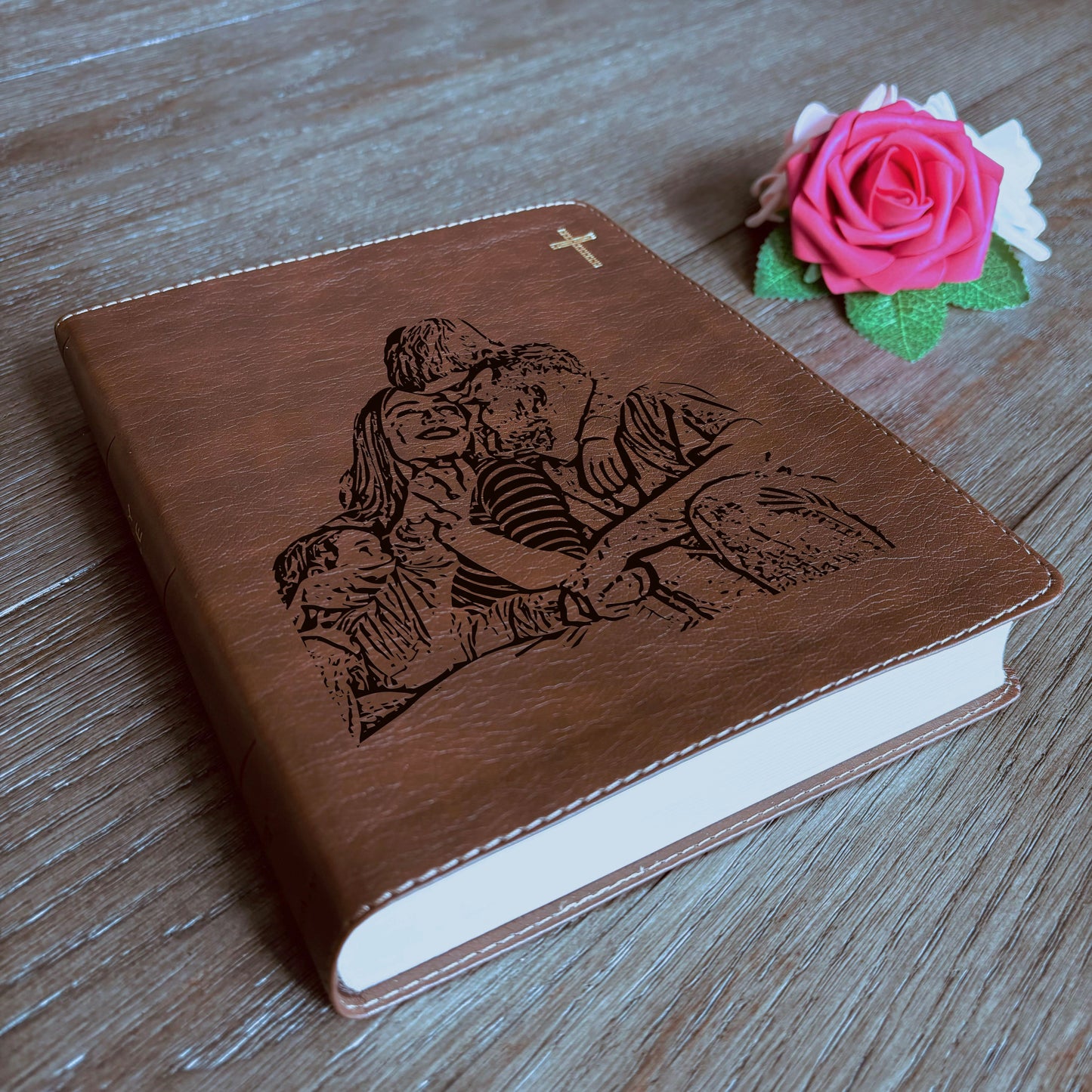 Personalized NIV Journaling Bible, Photo Engraved Cover, Custom Bible for Note Taking, Christian Gift, Baptism Gift, Custom Engraved Bible