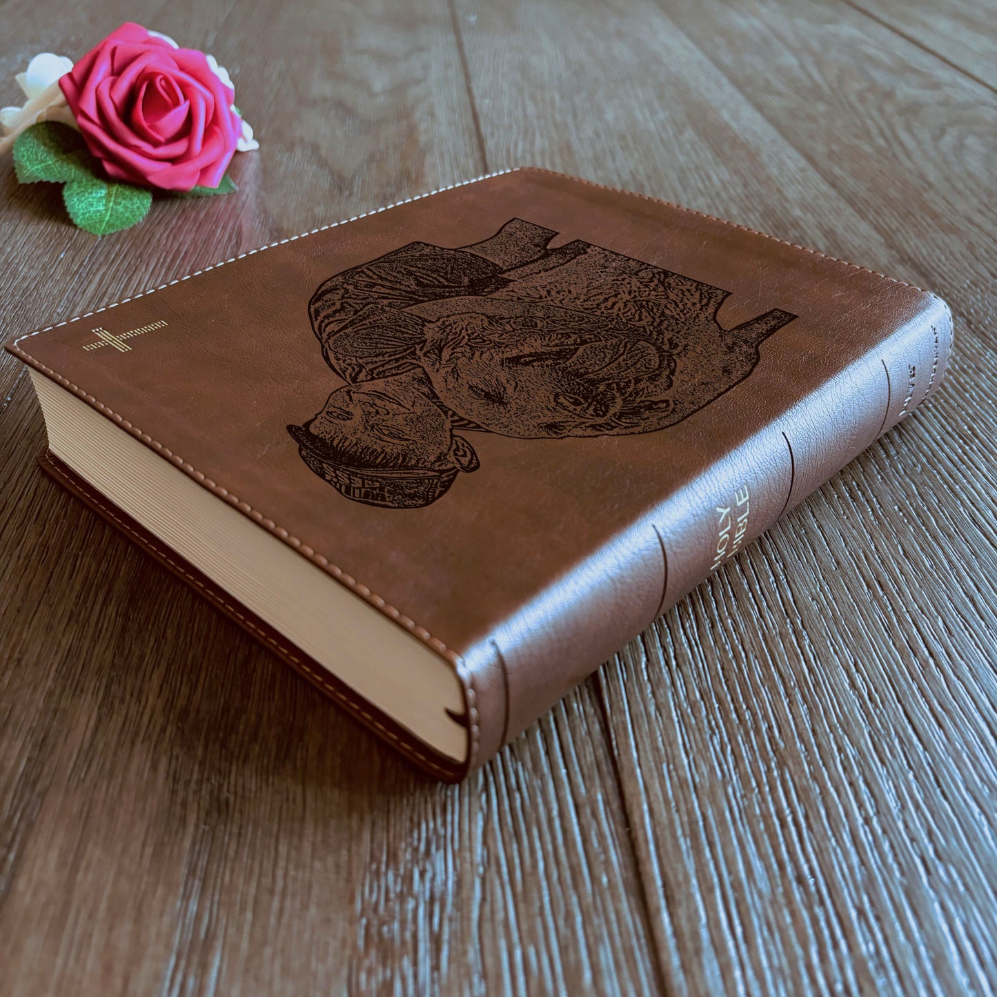 Personalized NIV Journaling Bible, Photo Engraved Cover, Custom Bible for Note Taking, Christian Gift, Baptism Gift, Custom Engraved Bible
