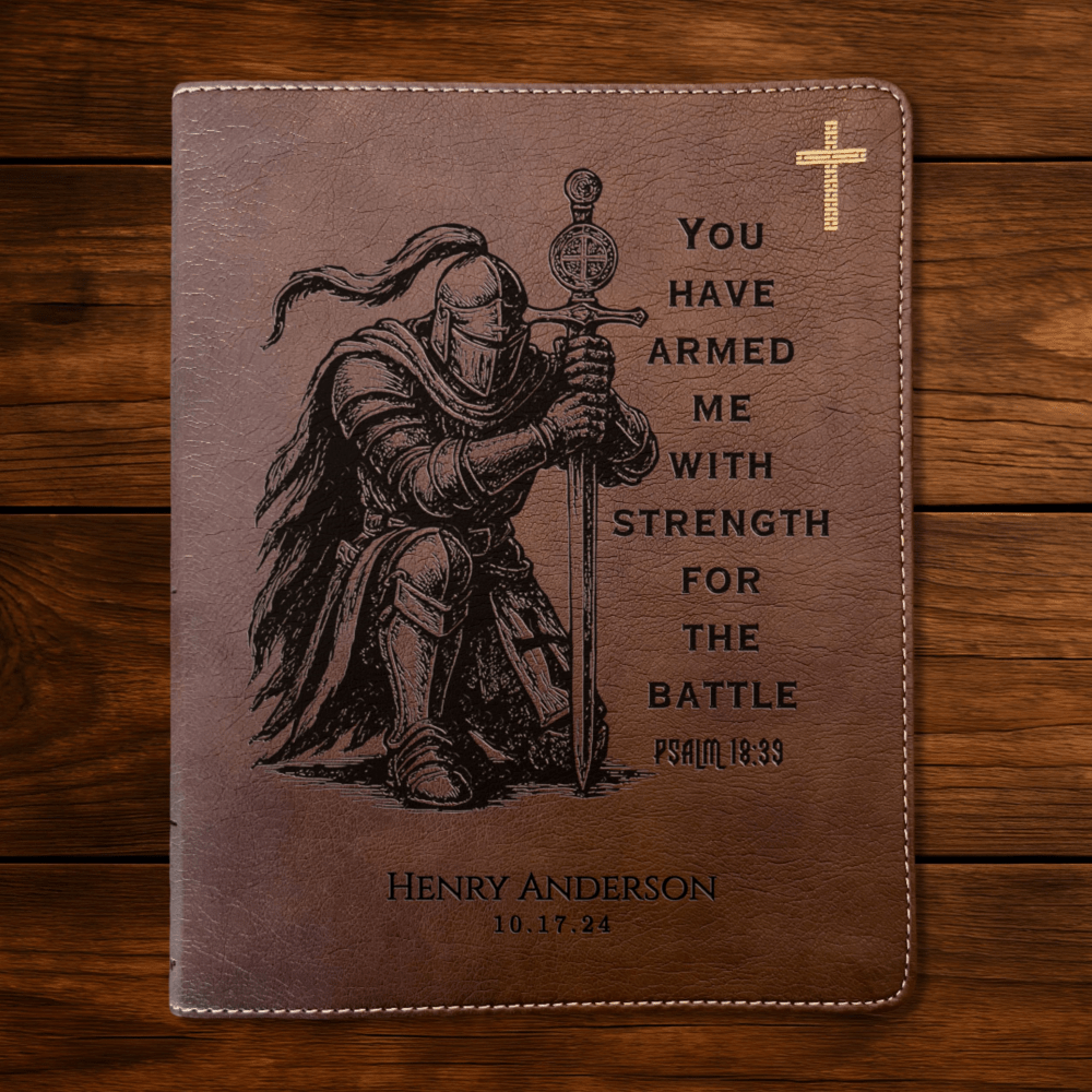 Personalized Bible for Men, NIV Journaling Bible, Custom Bible Engraved Name, Knight Warrior Design, Christian Gift, Bible Gifts for Him - Religious Books - Aylev