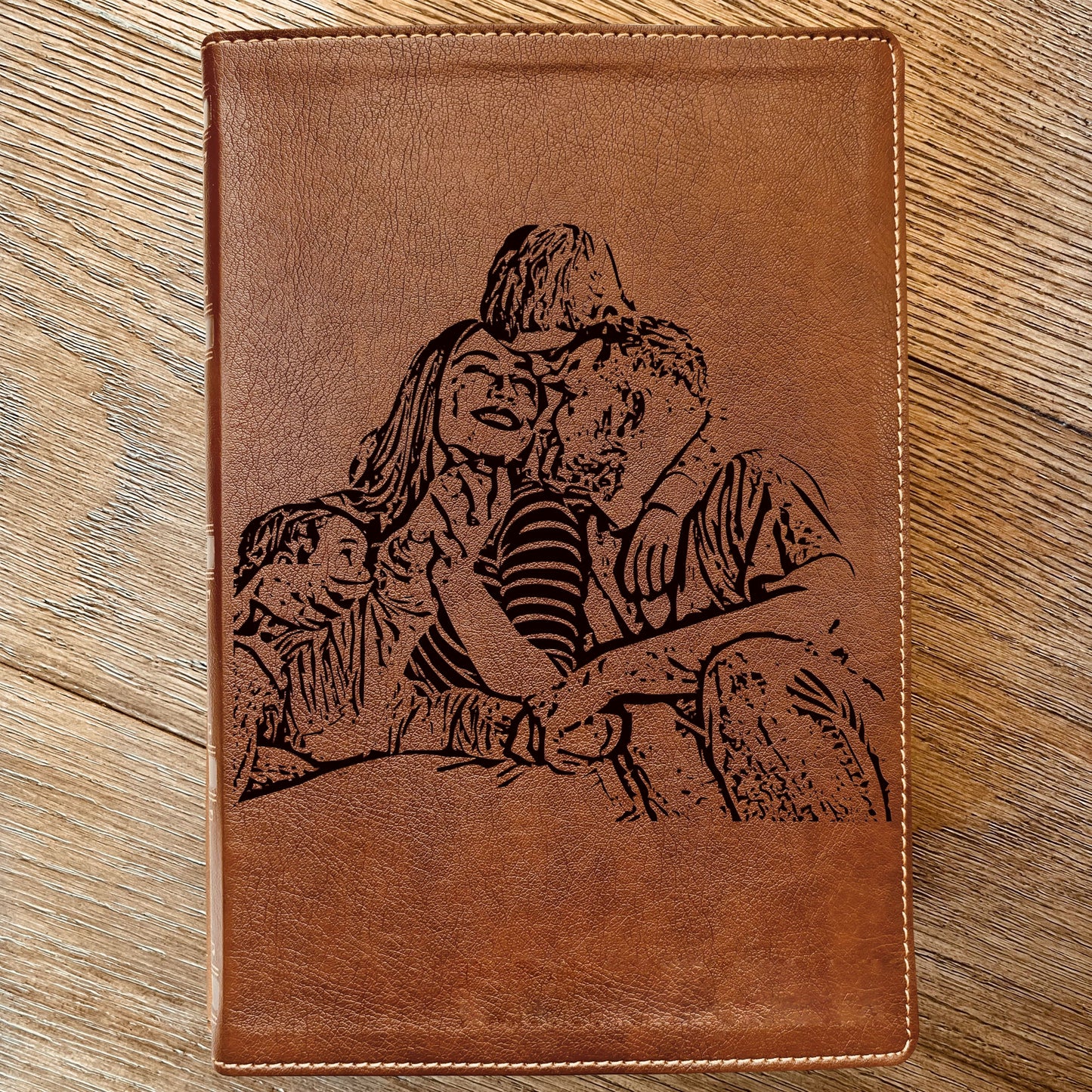 Personalized NKJV Wide Margin Bible, Photo Engraved Cover, Custom Bible for Note Taking, Christian Gift, Baptism Gift, Custom Engraved Bible