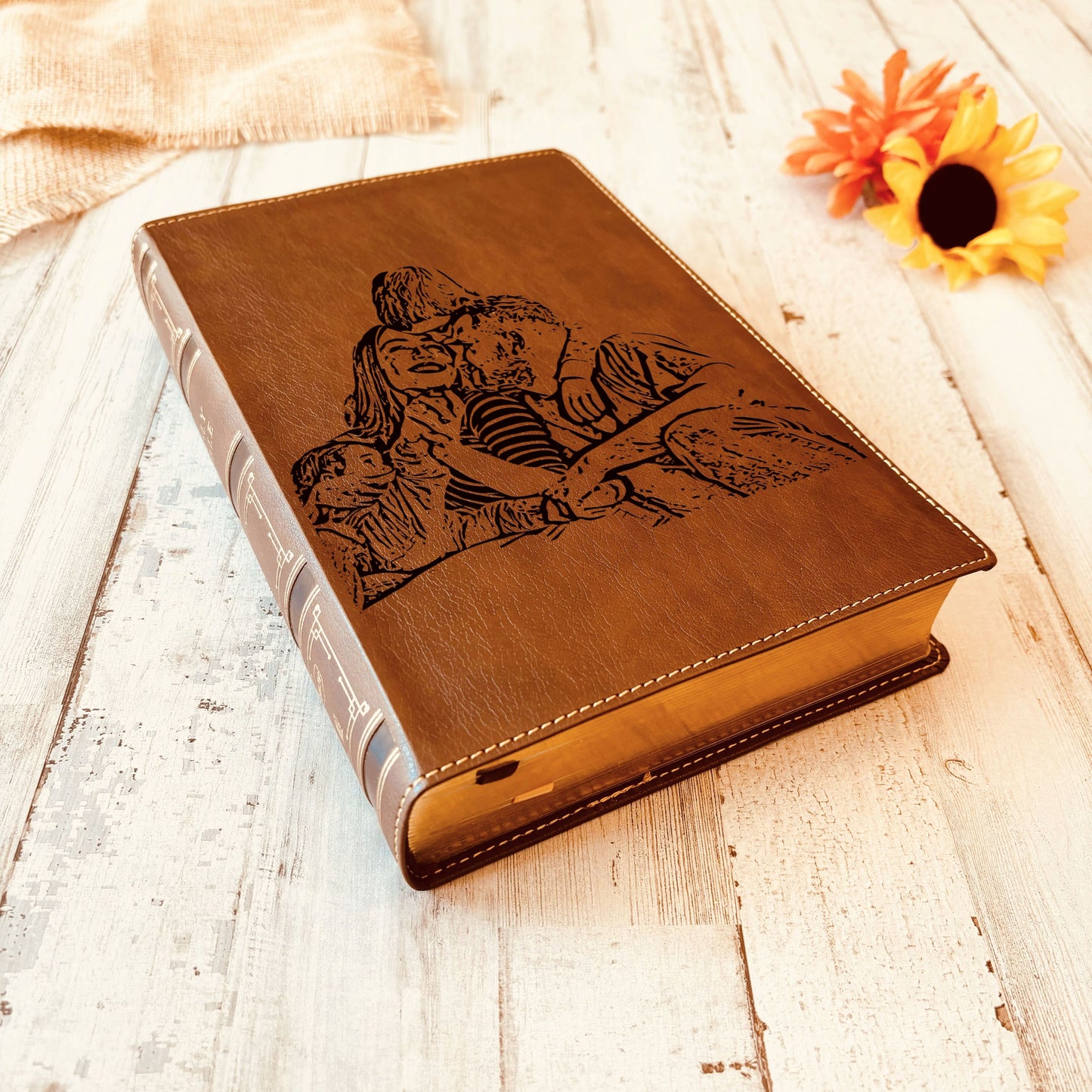 Personalized NKJV Wide Margin Bible, Photo Engraved Cover, Custom Bible for Note Taking, Christian Gift, Baptism Gift, Custom Engraved Bible