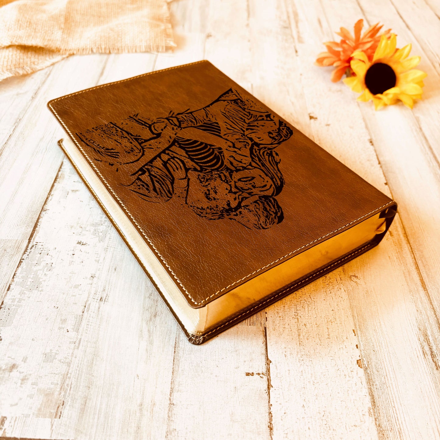 Personalized NKJV Wide Margin Bible, Photo Engraved Cover, Custom Bible for Note Taking, Christian Gift, Baptism Gift, Custom Engraved Bible