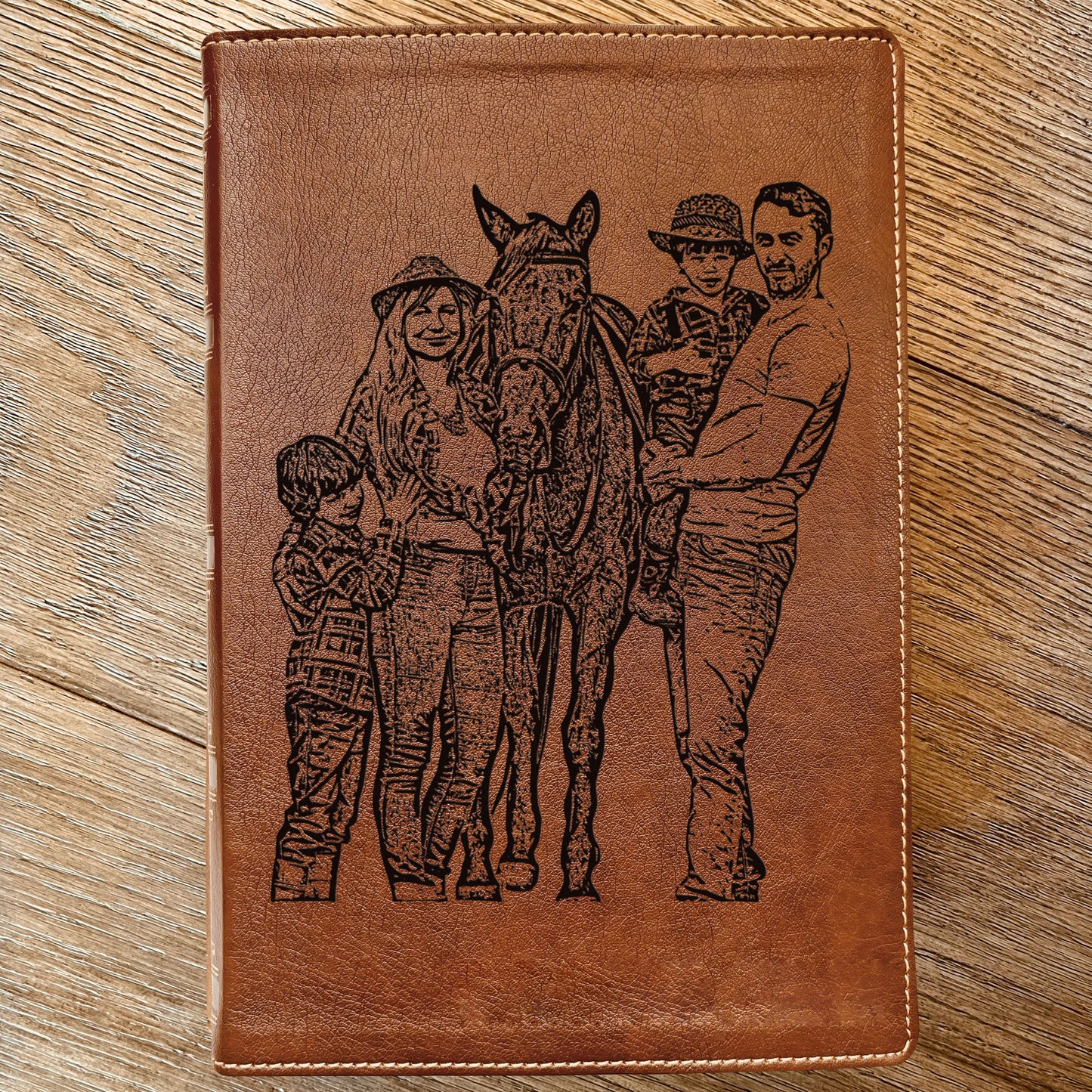 Personalized NKJV Wide Margin Bible, Photo Engraved Cover, Custom Bible for Note Taking, Christian Gift, Baptism Gift, Custom Engraved Bible