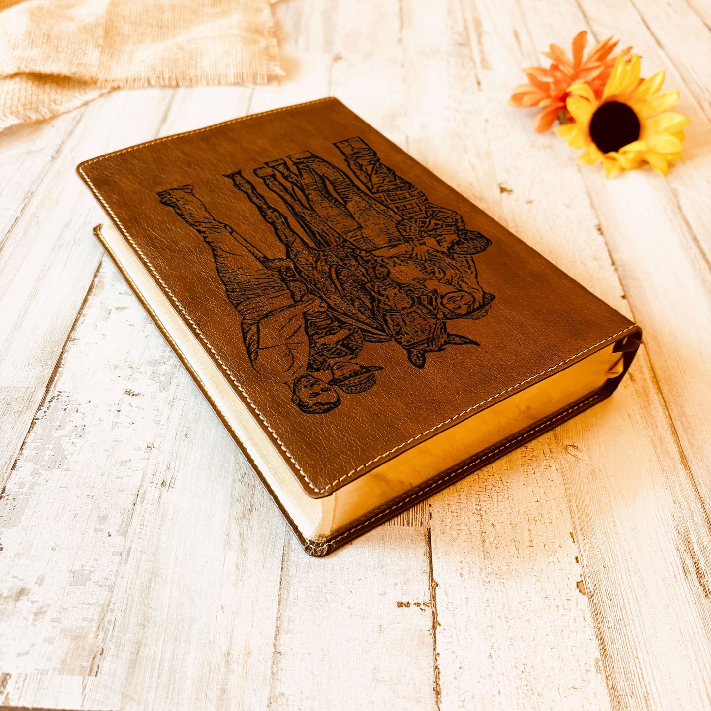 Personalized NKJV Wide Margin Bible, Photo Engraved Cover, Custom Bible for Note Taking, Christian Gift, Baptism Gift, Custom Engraved Bible