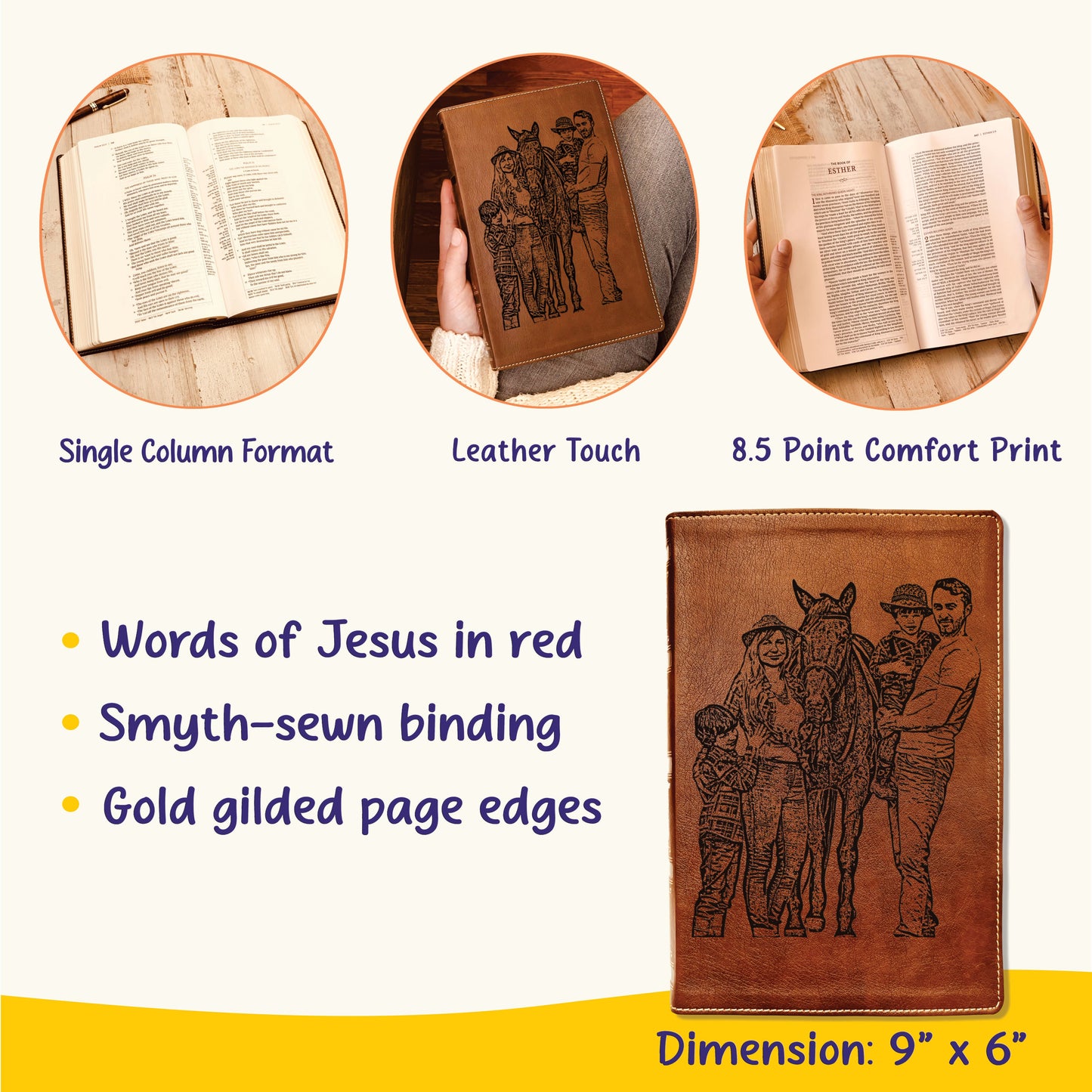 Personalized NKJV Wide Margin Bible, Photo Engraved Cover, Custom Bible for Note Taking, Christian Gift, Baptism Gift, Custom Engraved Bible