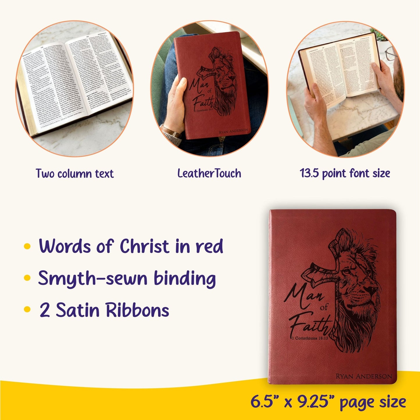 Personalized Bible for Men, NASB Giant Print, Custom Bible for Men Name Engraved, New American Standard, Bibles for men, Bible gifts for men - Religious Books - Aylev