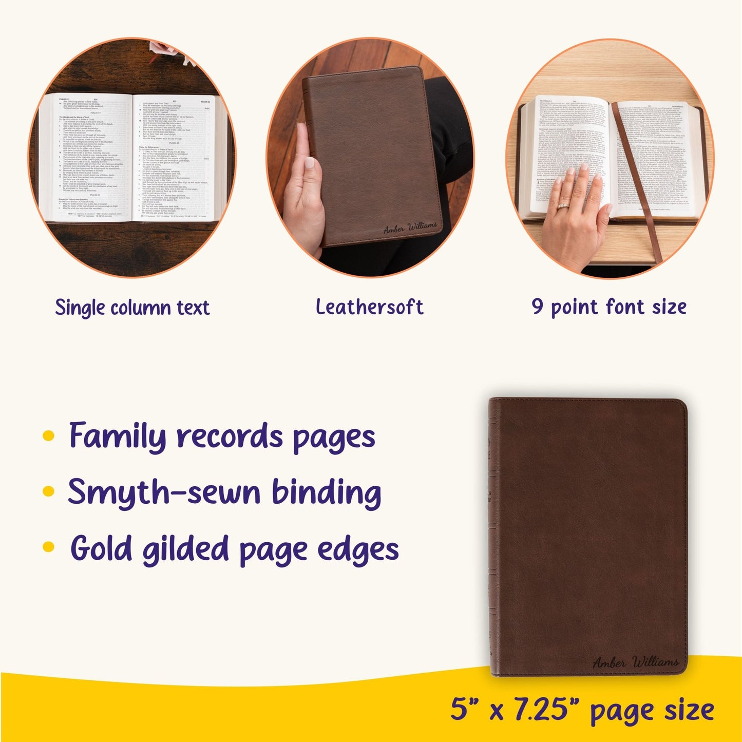 Personalized NASB Bible with Name Engraved, Large Print Compact Bible, Custom Bible Engraved Name, New American Standard Bible, Baptism Gift - Religious Books - Aylev