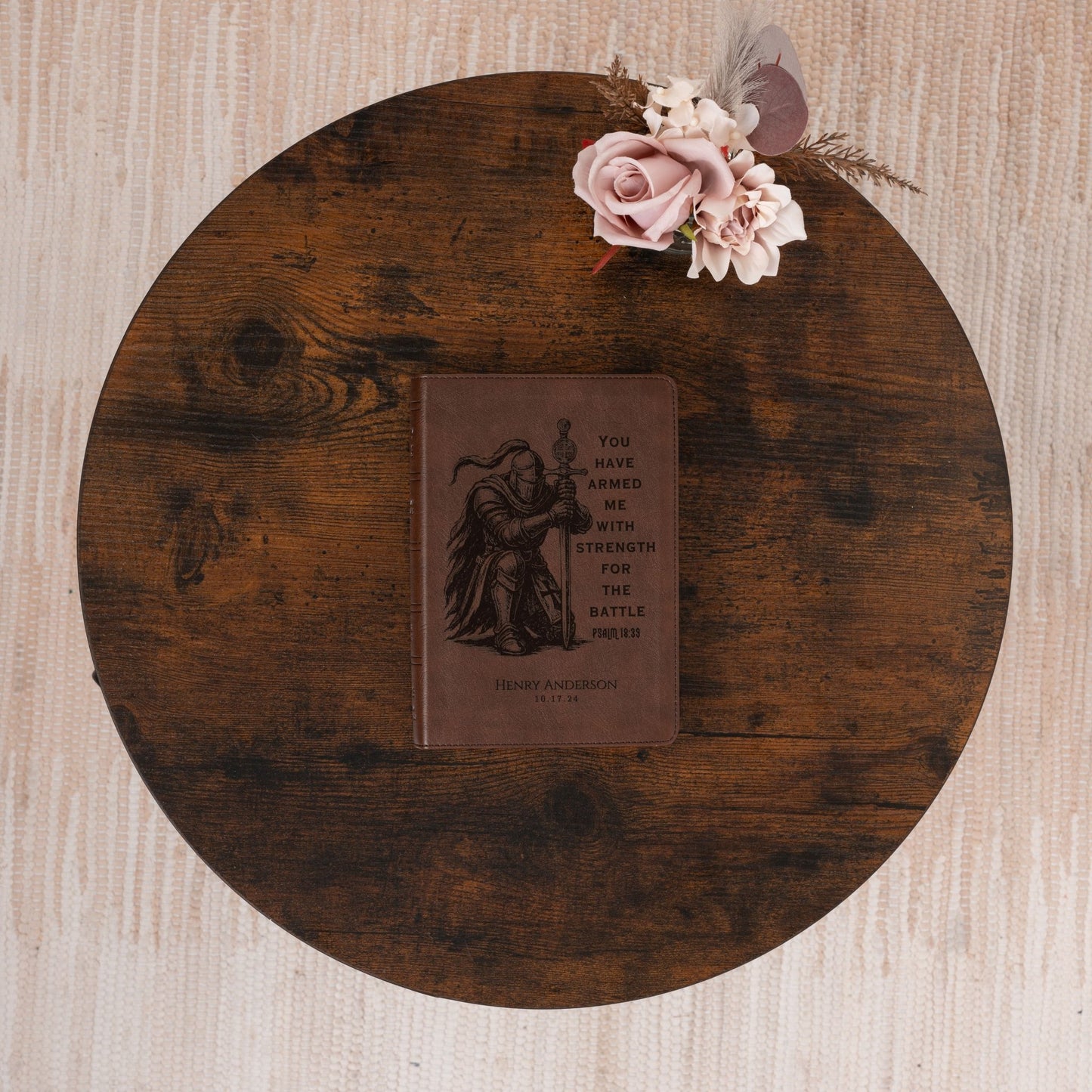 Personalized NASB 1995 Large Print Compact Bible, Custom Bible Engraved Name, Warrior Knight Design, Christian Gift, Bible Gift for Him - Religious Books - Aylev