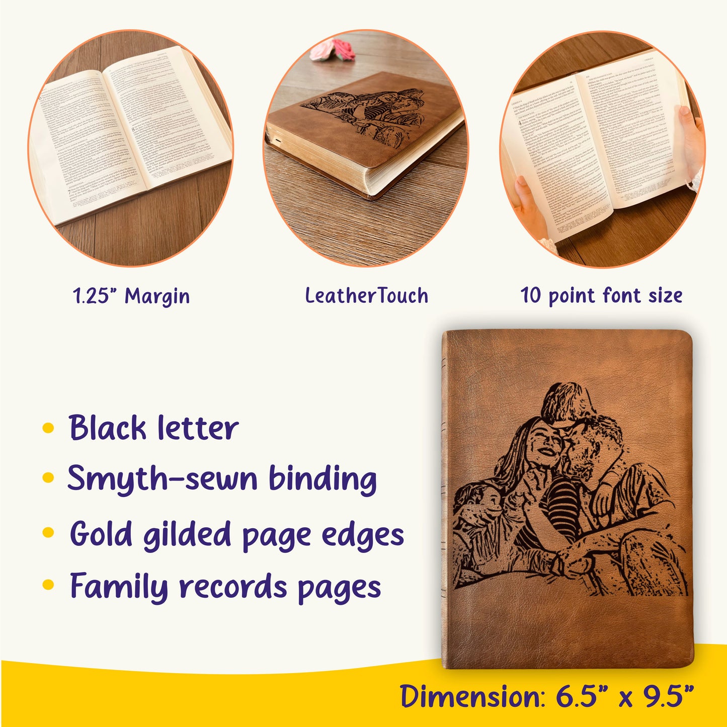 Personalized NASB Wide Margin Bible, Photo Engraved Cover, Custom Bible for Note-Taking, Christian Gift, Wedding Gift, Custom Engraved Bible