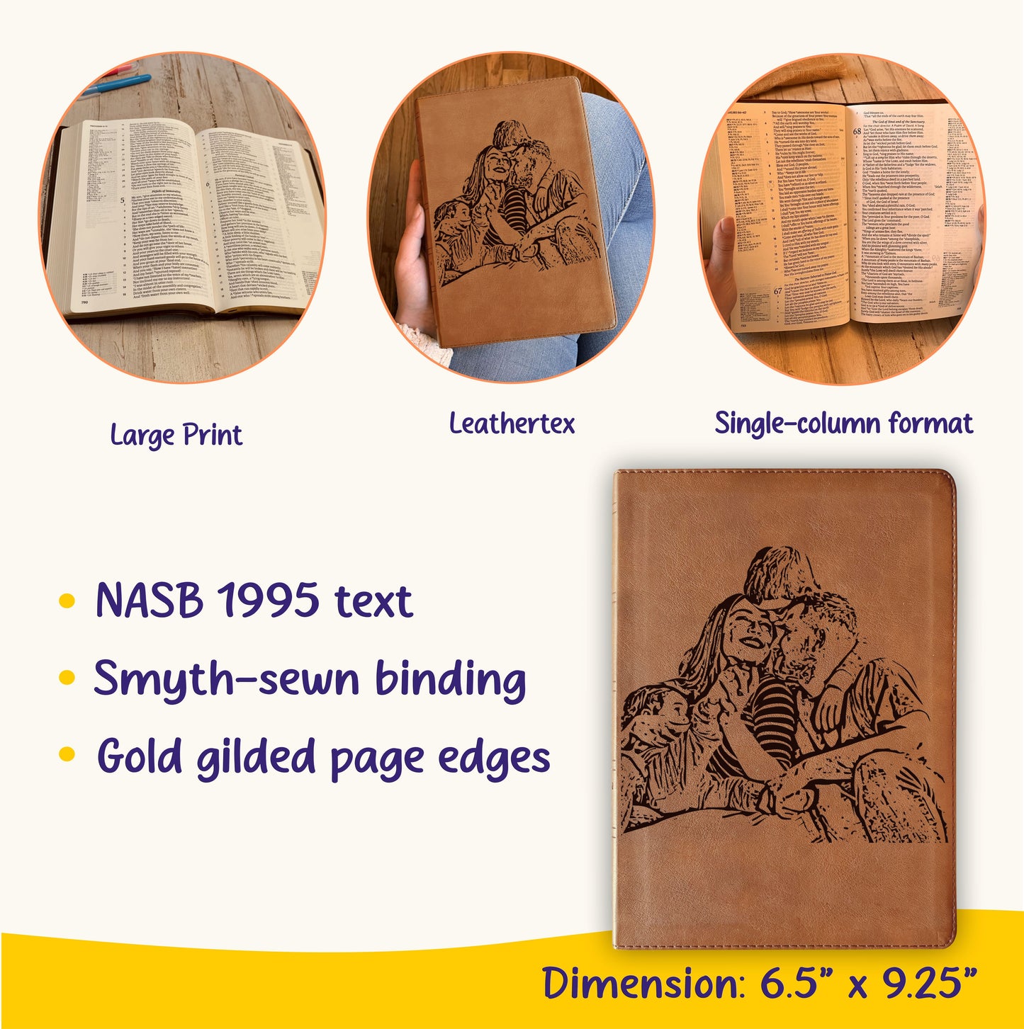 Personalized NASB 1995 Bible, Your Photo Engraved, Family Records Pages, Custom Engraved Bible, Christian Gift, Baptism Gift, Wedding Gift