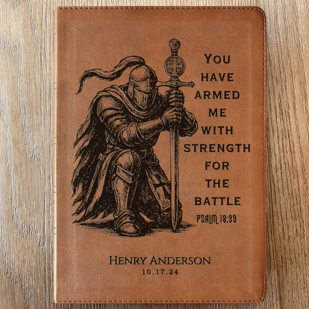Personalized Bible for Men, NASB 1995 Bible, Customized Bible Engraved Name, Knight Warrior Design, Christian Gift, Bible Gifts for Him - Religious Books - Aylev