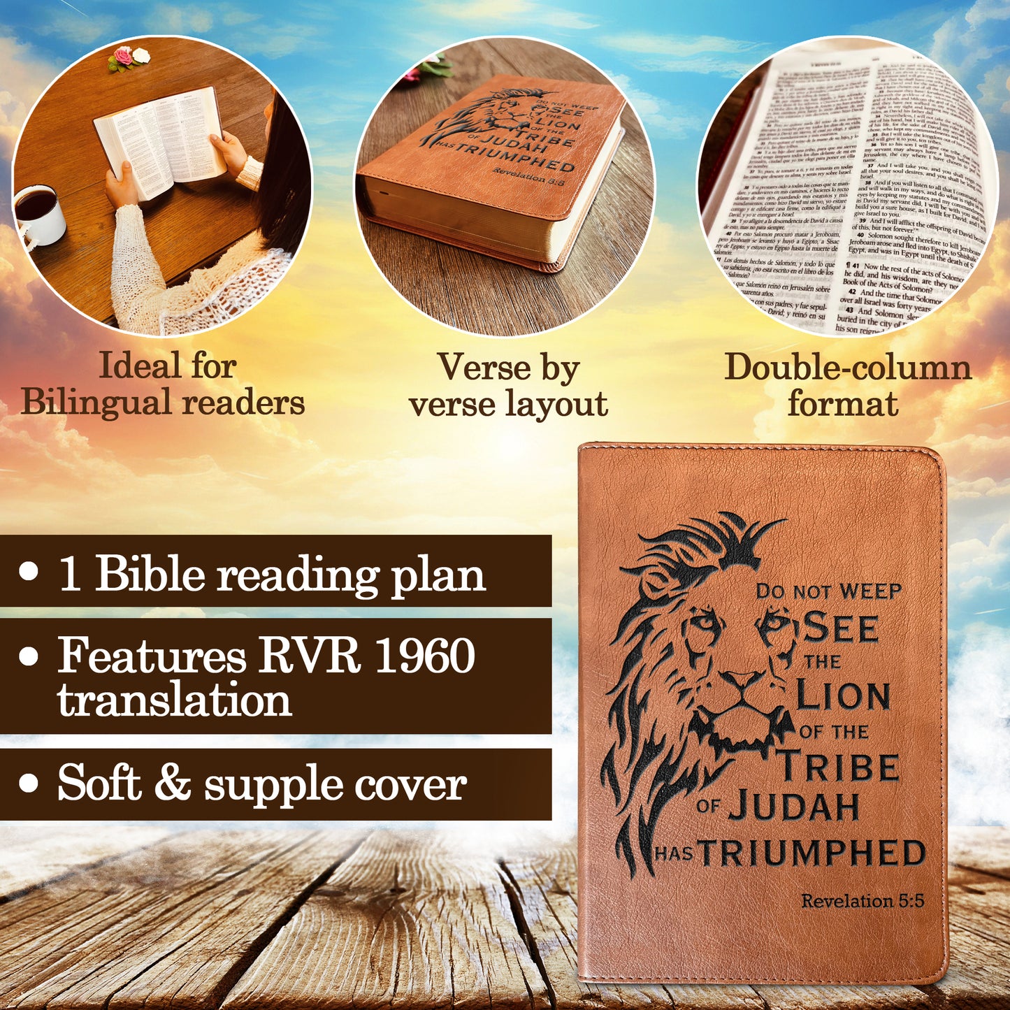 Personalized Bilingual ESV/RVR Bible: Create Your Own Custom Engraved Design with a Designer, Reina Valera 1960 English Standard Holy Bible - Aylev