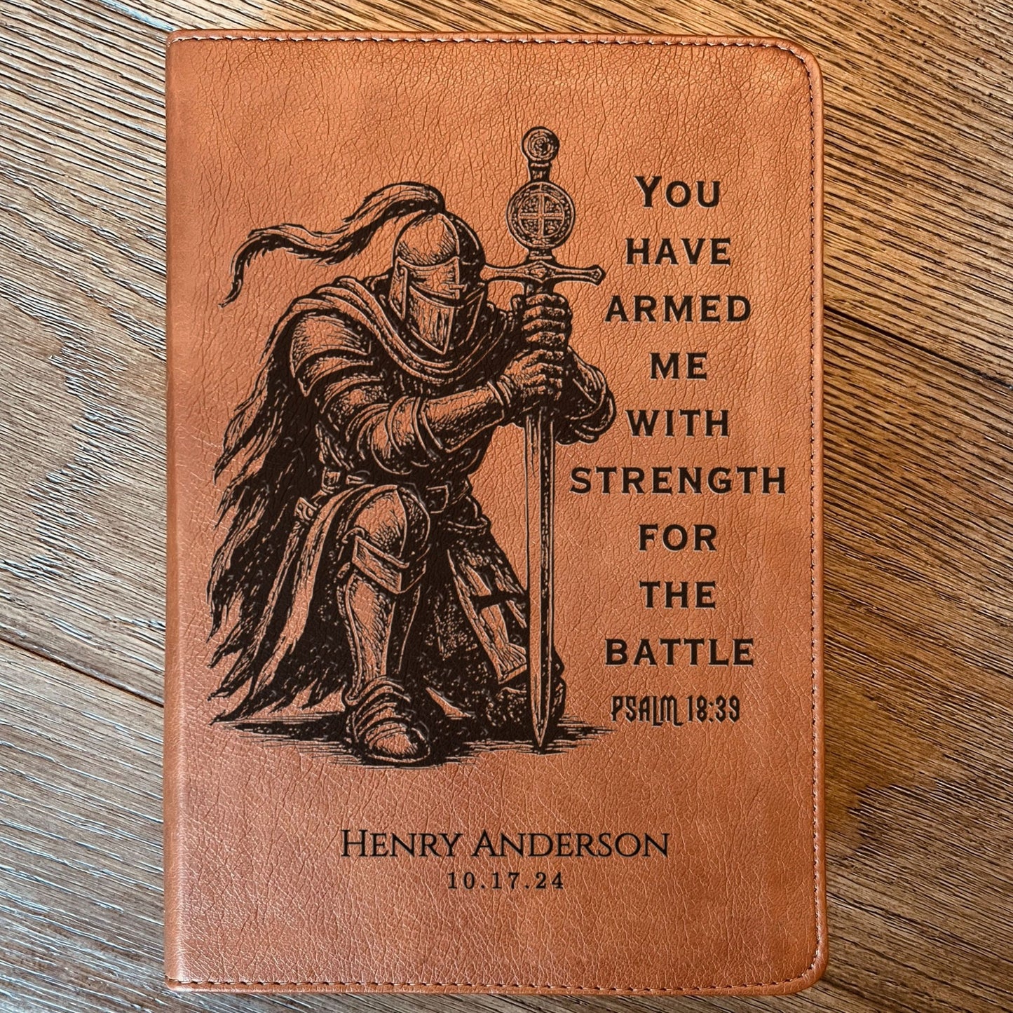 Personalized Bible for Men, ESV RVR Bilingual Bible, Custom Bible Engraved Name, Knight Warrior Design, Christian Gift, Bible Gifts for Him - Religious Books - Aylev