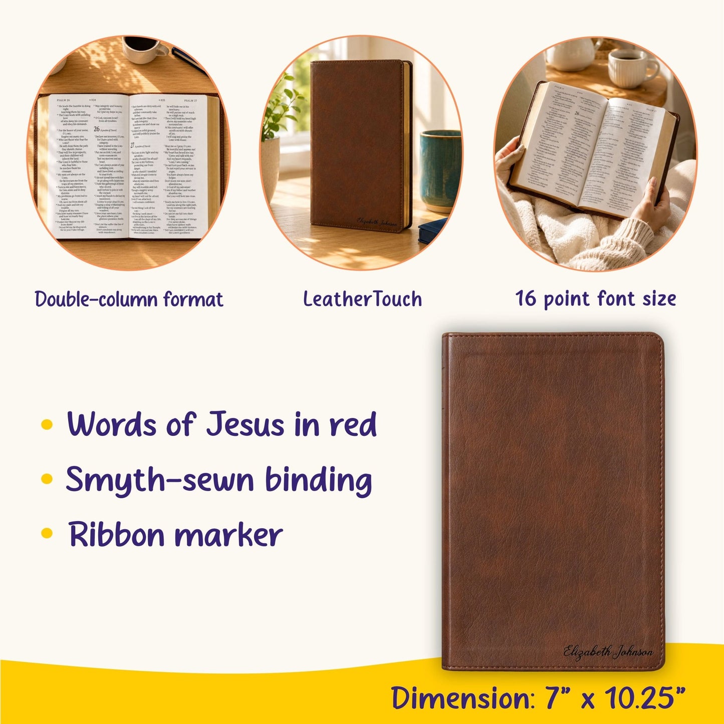 Personalized NLT Super Giant Print Bible, Filament Enabled New Living Translation, Custom Bible Engraved Name, Christian & Baptism Gift - Religious Books - Aylev