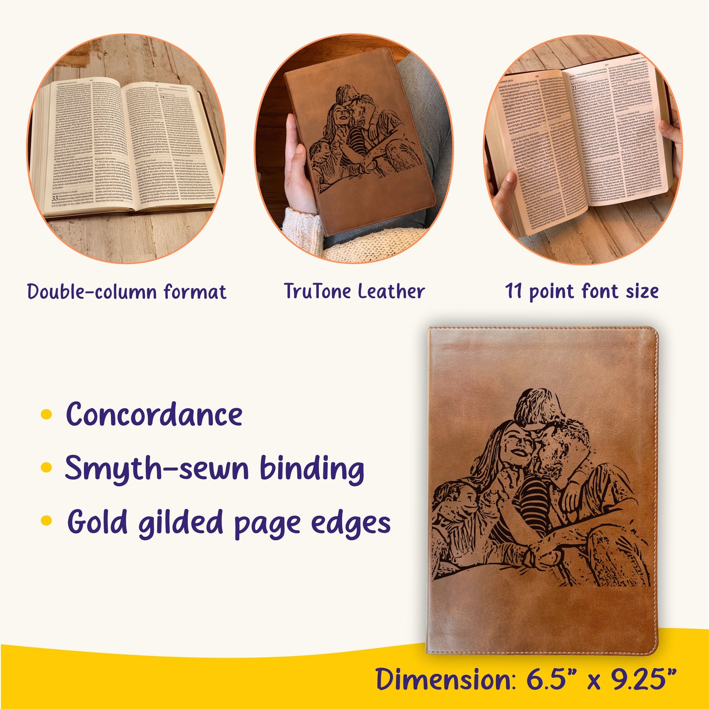 Personalized ESV Large Print Bible, Your Photo Engraved, English Standard Version, Custom Engraved Bible, Wedding, Baptism, Christian Gift