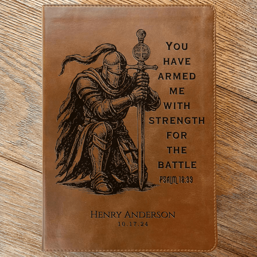 Personalized Bible for Men, ESV Large Print Bible, Custom Bible Engraved Name, Knight Warrior Design, Christian Gift, Bible Gifts for Him - Religious Books - Aylev