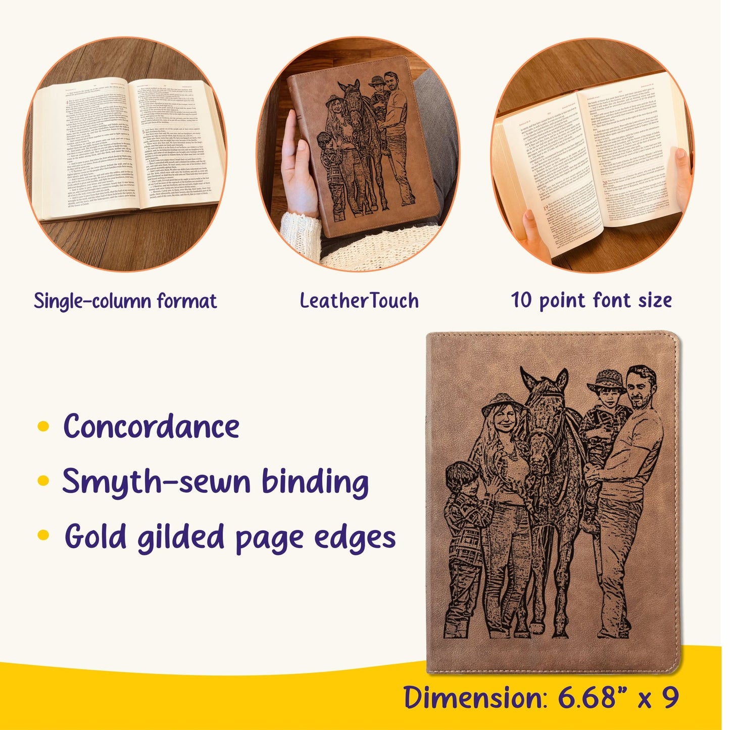 Personalized KJV Bible, Wide Margin, Your Photo Engraved, King James Version, Custom Engraved Bible, Christian Gifts, Baptism Gifts - Religious Books - Aylev