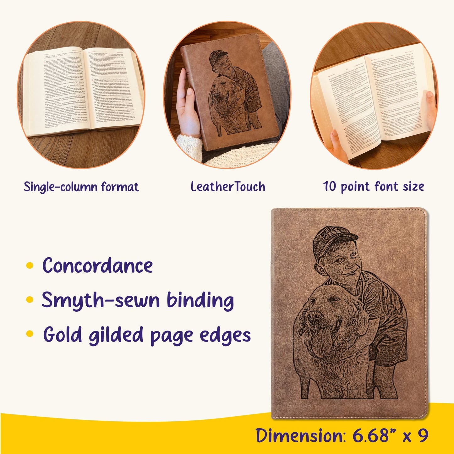 Personalized KJV Bible, Wide Margin, Your Photo Engraved, King James Version, Custom Engraved Bible, Christian Gifts, Baptism Gifts - Religious Books - Aylev