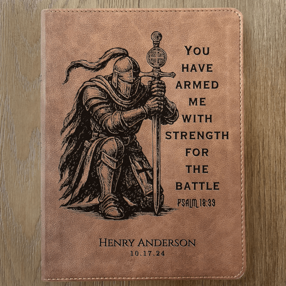 Personalized Bible for Men, KJV Wide - Margin Bible, Custom Bible Engraved Name, Knight Warrior Design, Christian Gift, Bible Gifts for Him - Religious Books - Aylev