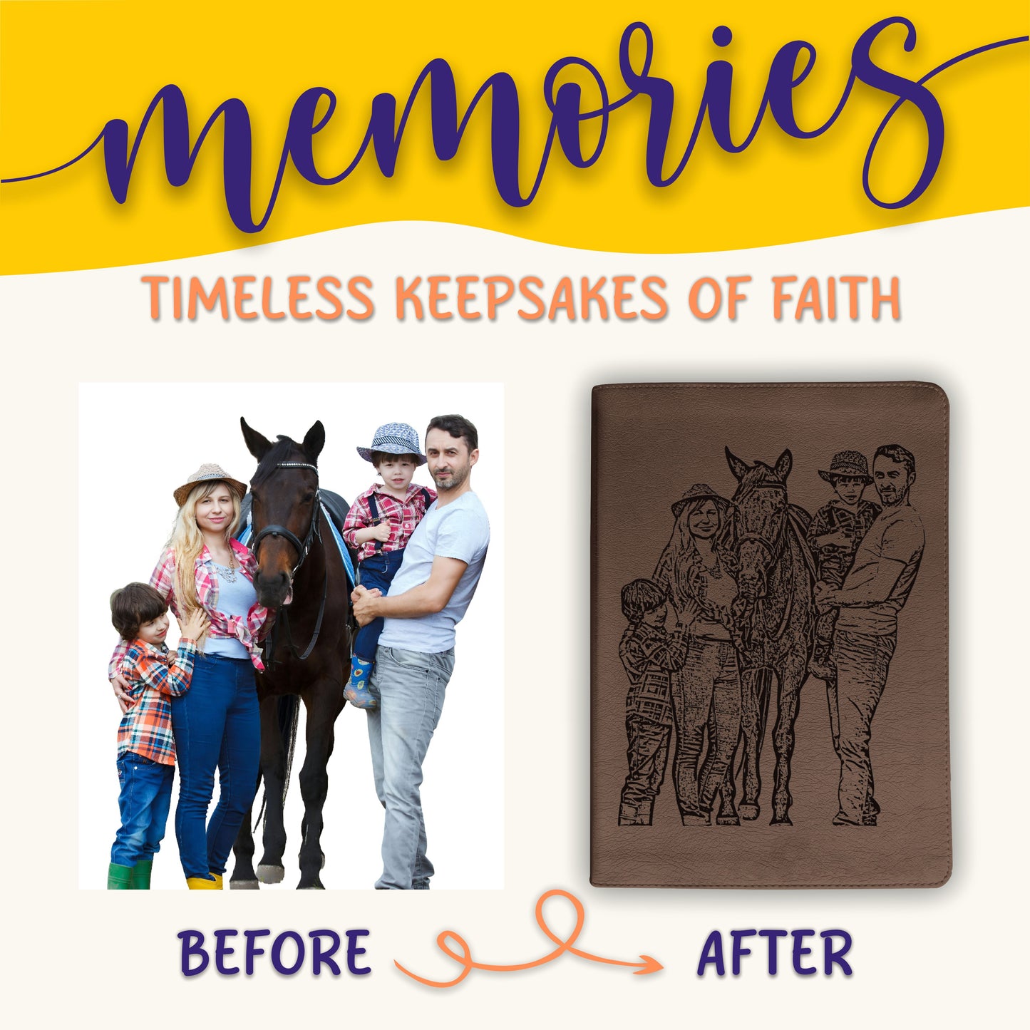 Personalized ESV Journaling Bible, Large Print, Photo Engraved Cover, Custom Bible for Note Taking, Christian Baptism or Wedding Gift