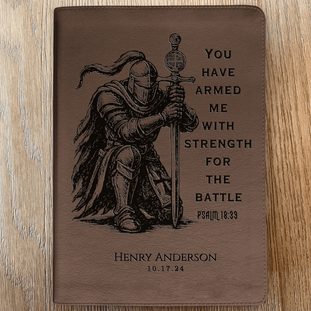 Personalized Bible for Men, ESV Journaling Bible, Custom Bible Engraved Name, Knight Warrior Design, Christian Gift, Bible Gifts for Him - Religious Books - Aylev