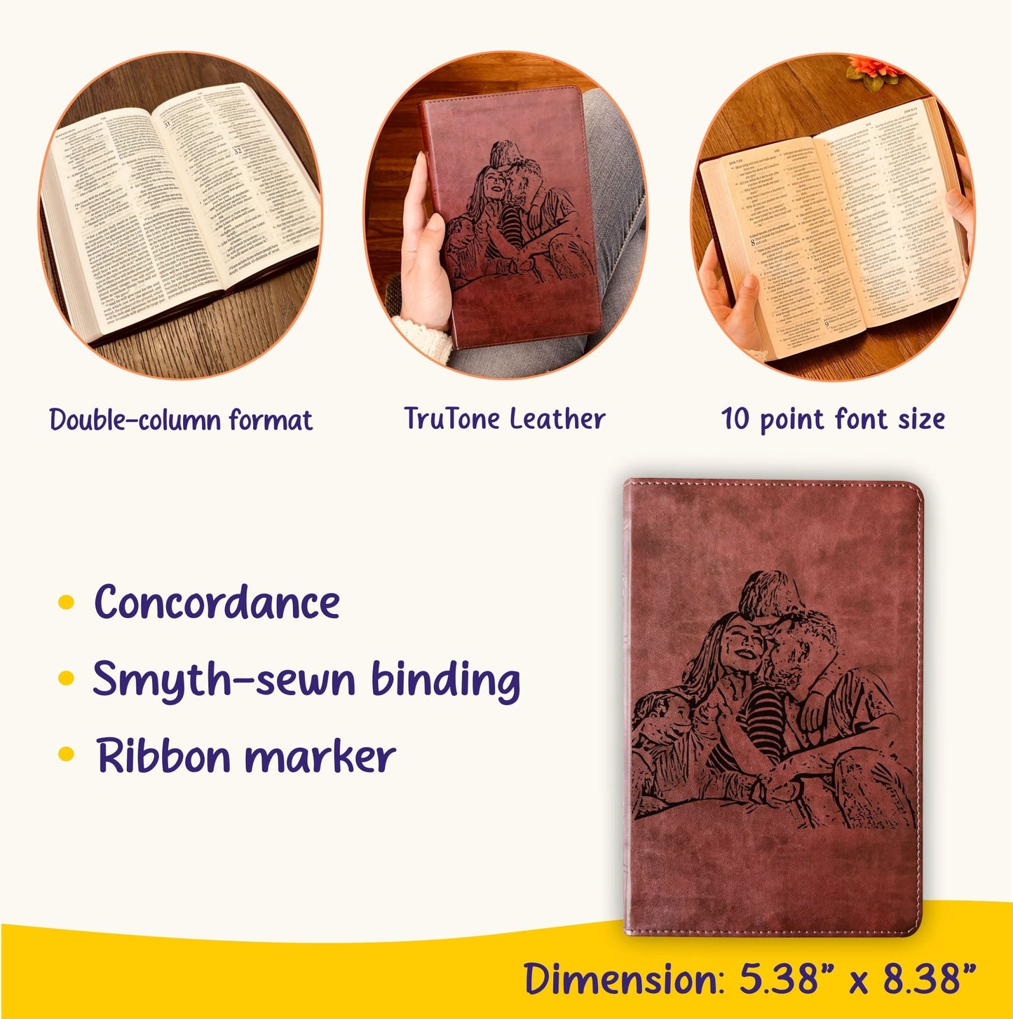 Custom Engraved Bible with Your Photo, Personalized ESV Thinline Large Print Bible, Baptism Gift, Christian Gift for Him or Her - Religious Books - Aylev
