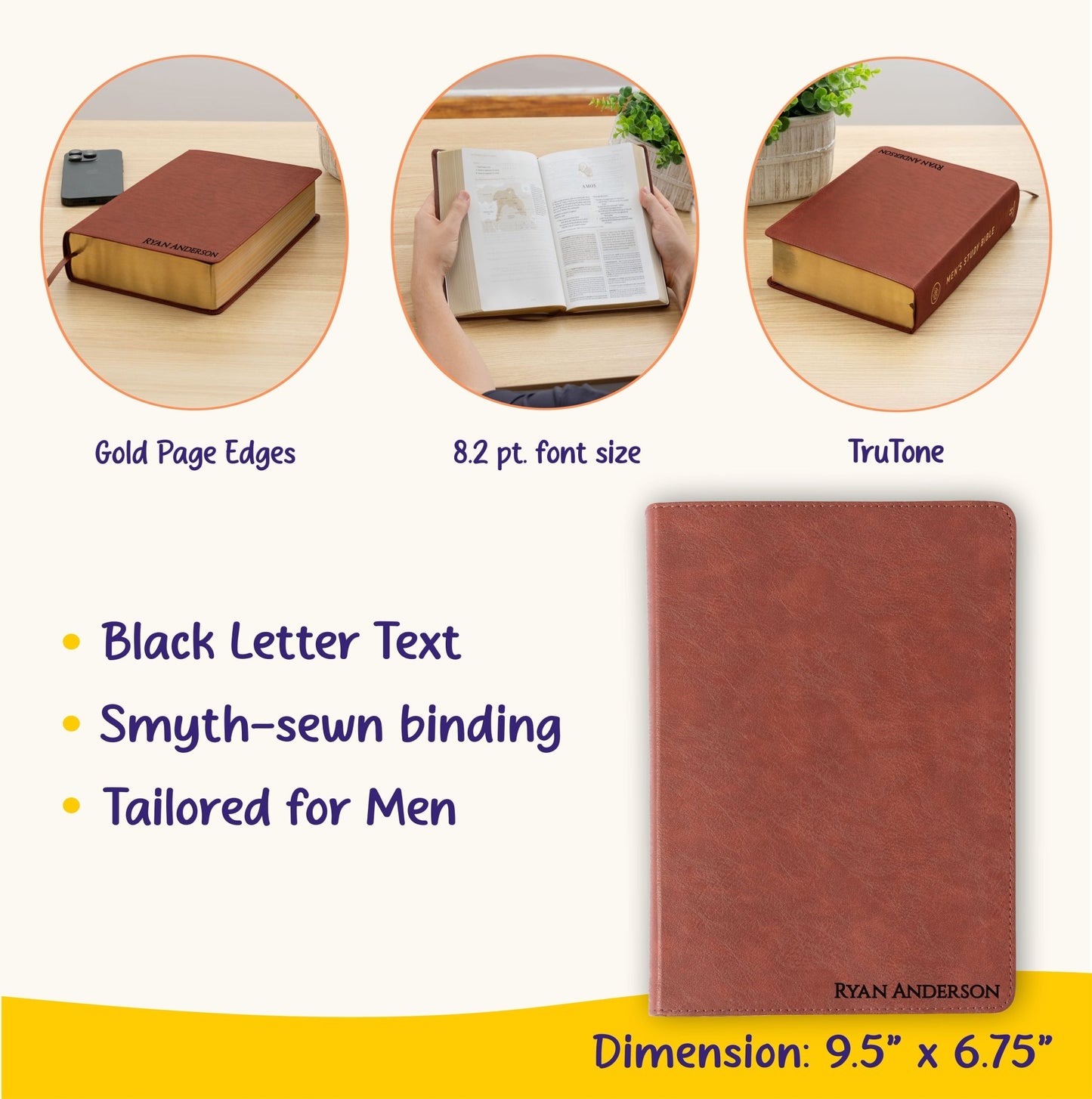 Personalized ESV Bible with Name Engraved, ESV Men's Study Bible, Custom Bible Name Engraved, English Standard Holy Bible, Baptism Gifts - Religious Books - Aylev