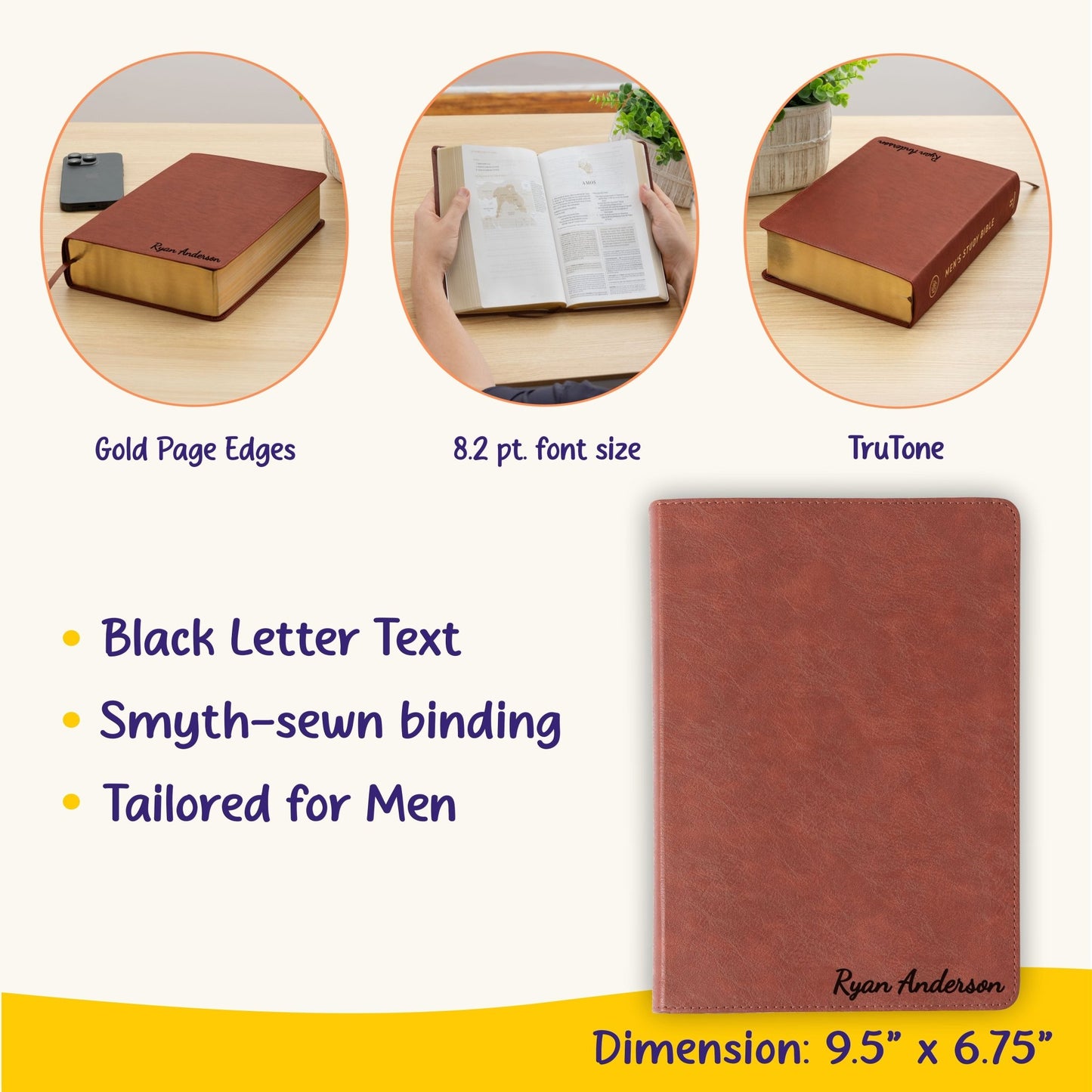Personalized ESV Bible with Name Engraved, ESV Men's Study Bible, Custom Bible Name Engraved, English Standard Holy Bible, Baptism Gifts - Religious Books - Aylev