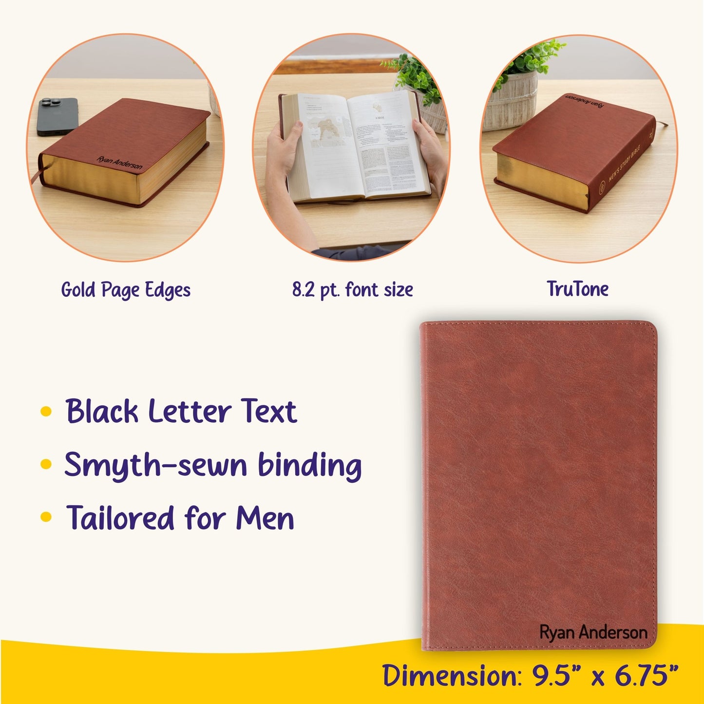 Personalized ESV Bible with Name Engraved, ESV Men's Study Bible, Custom Bible Name Engraved, English Standard Holy Bible, Baptism Gifts - Religious Books - Aylev