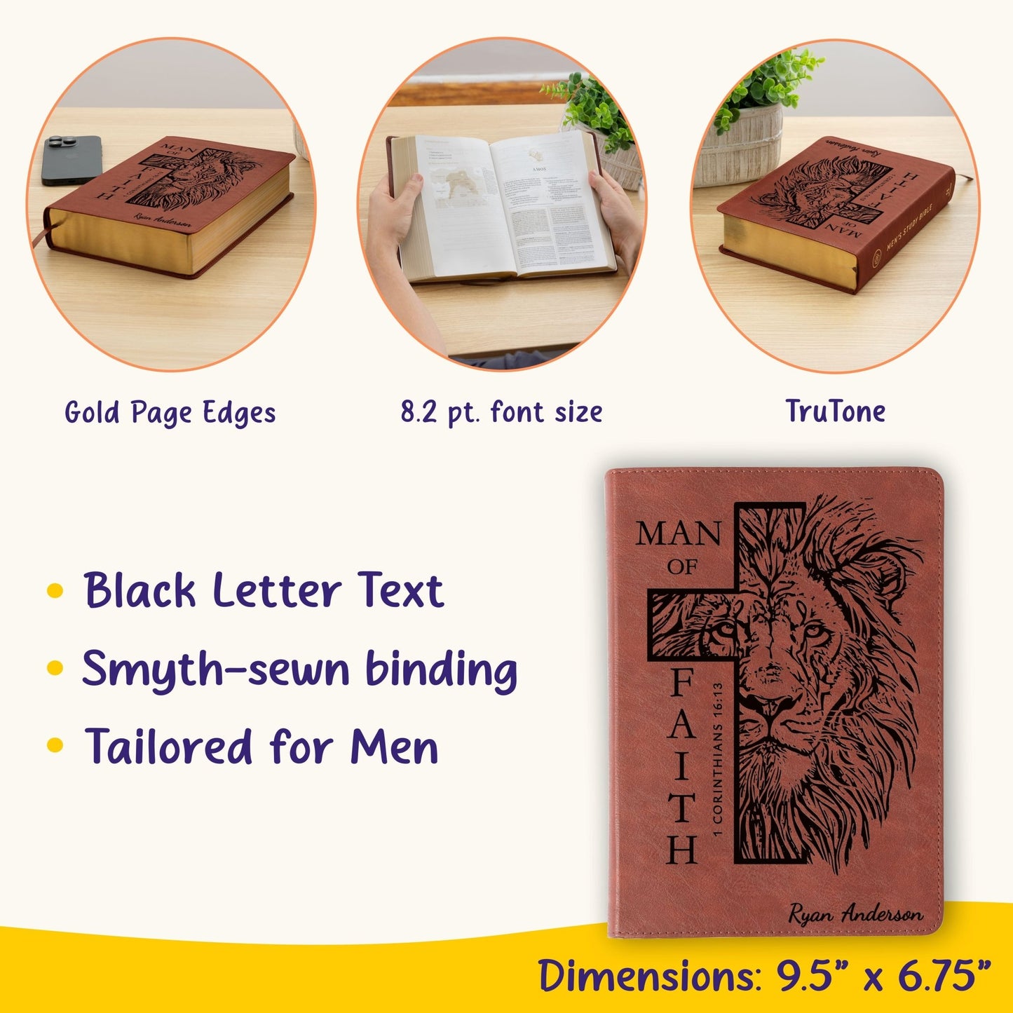 Personalized Bible for Men, ESV Men's Study Bible, Bible for Men Name Engraved, English Standard Version, Bibles for men, Bible gift for men - Religious Books - Aylev