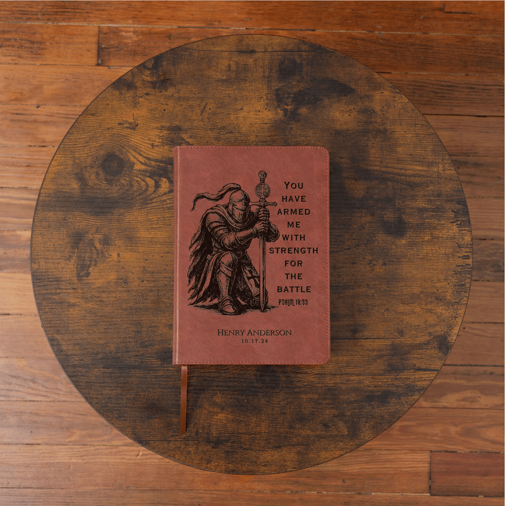 Personalized Bible for Men, ESV Men's Study Bible, Custom Bible Engraved Name, Knight Warrior Design, Christian Gift, Bible Gifts for Him - Religious Books - Aylev