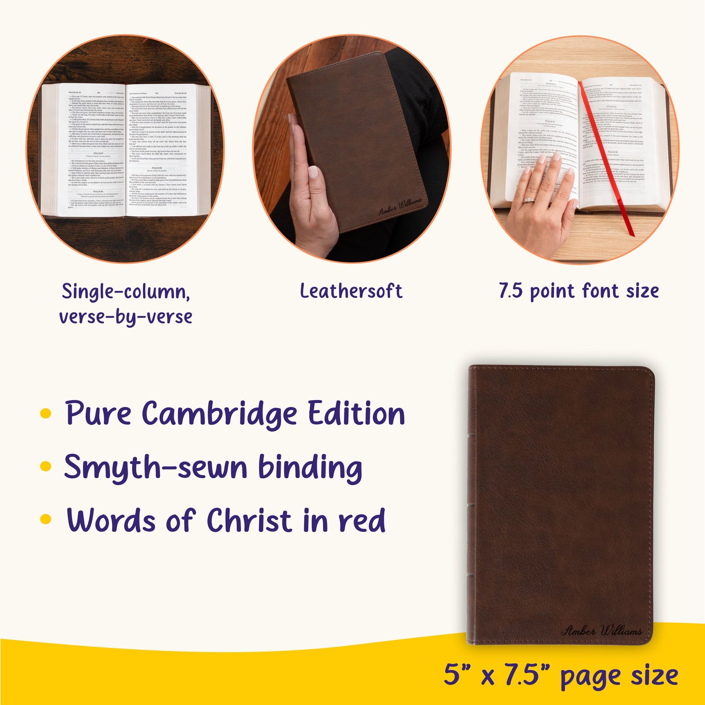 Personalized KJV Bible with Name Engraved, KJV Compact Bible, Custom Bible Engraved Name, King James Version, Baptism Gifts, Religious Gifts