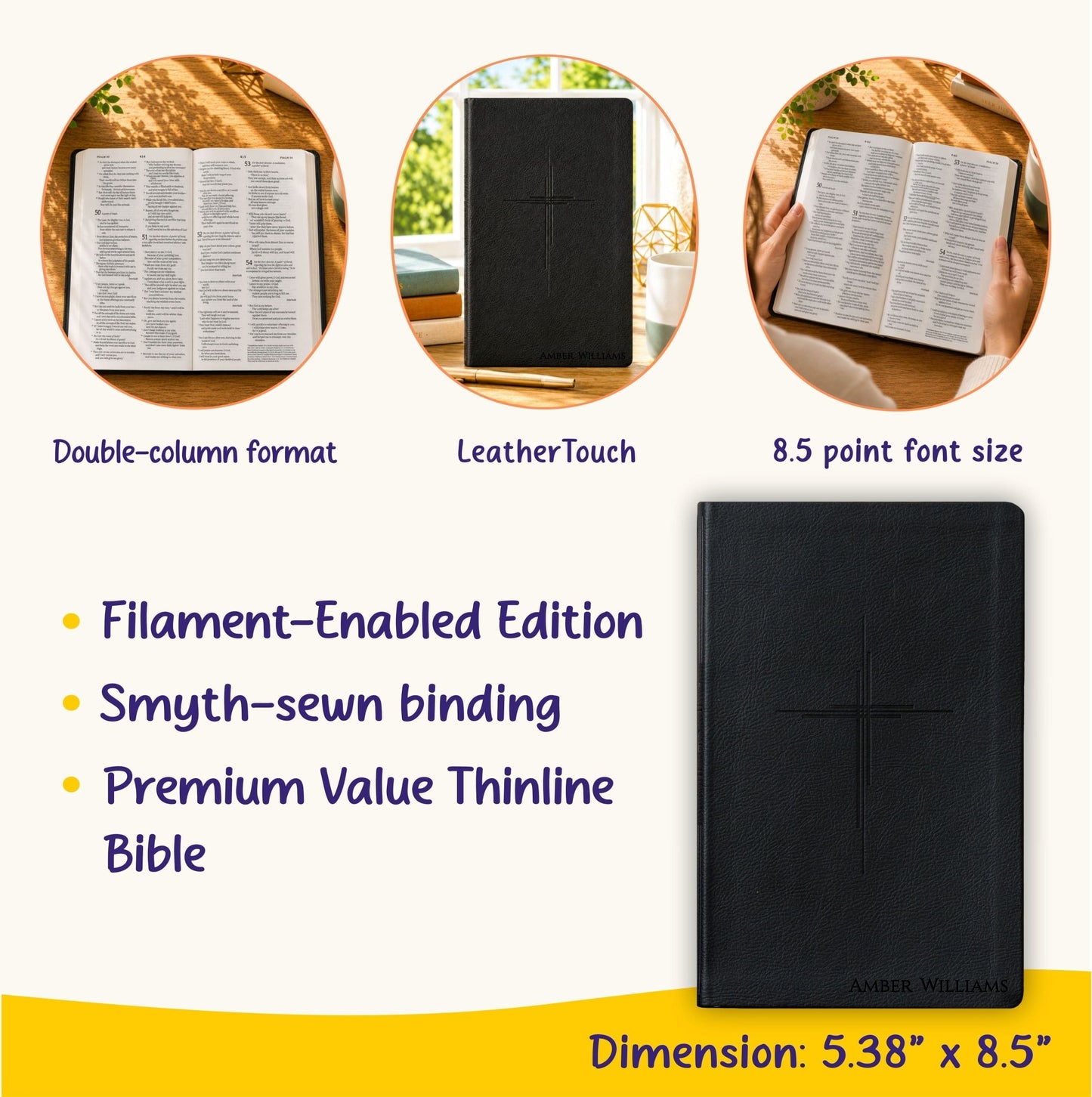 Personalized NLT Premium Value Thinline Bible, Filament Enabled New Living Translation, Custom Bible Engraved Name, Christian & Baptism Gift - Religious Books - Aylev