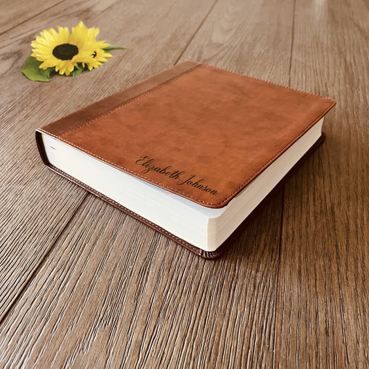 Personalized ESV Bible with Name Engraved, ESV Journaling Study Bible, Custom Bible Engraved Name, English Standard Version Christian Gifts - Religious Books - Aylev