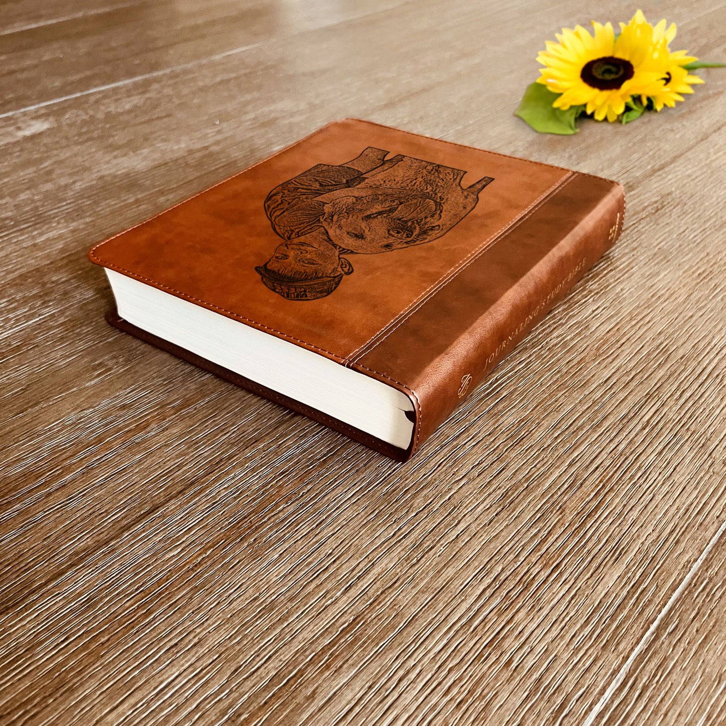 Personalized ESV Journaling Study Bible, Photo Engraved Cover, Wide Margin Bible for Note Taking, Christian Gift, Custom Engraved Bible