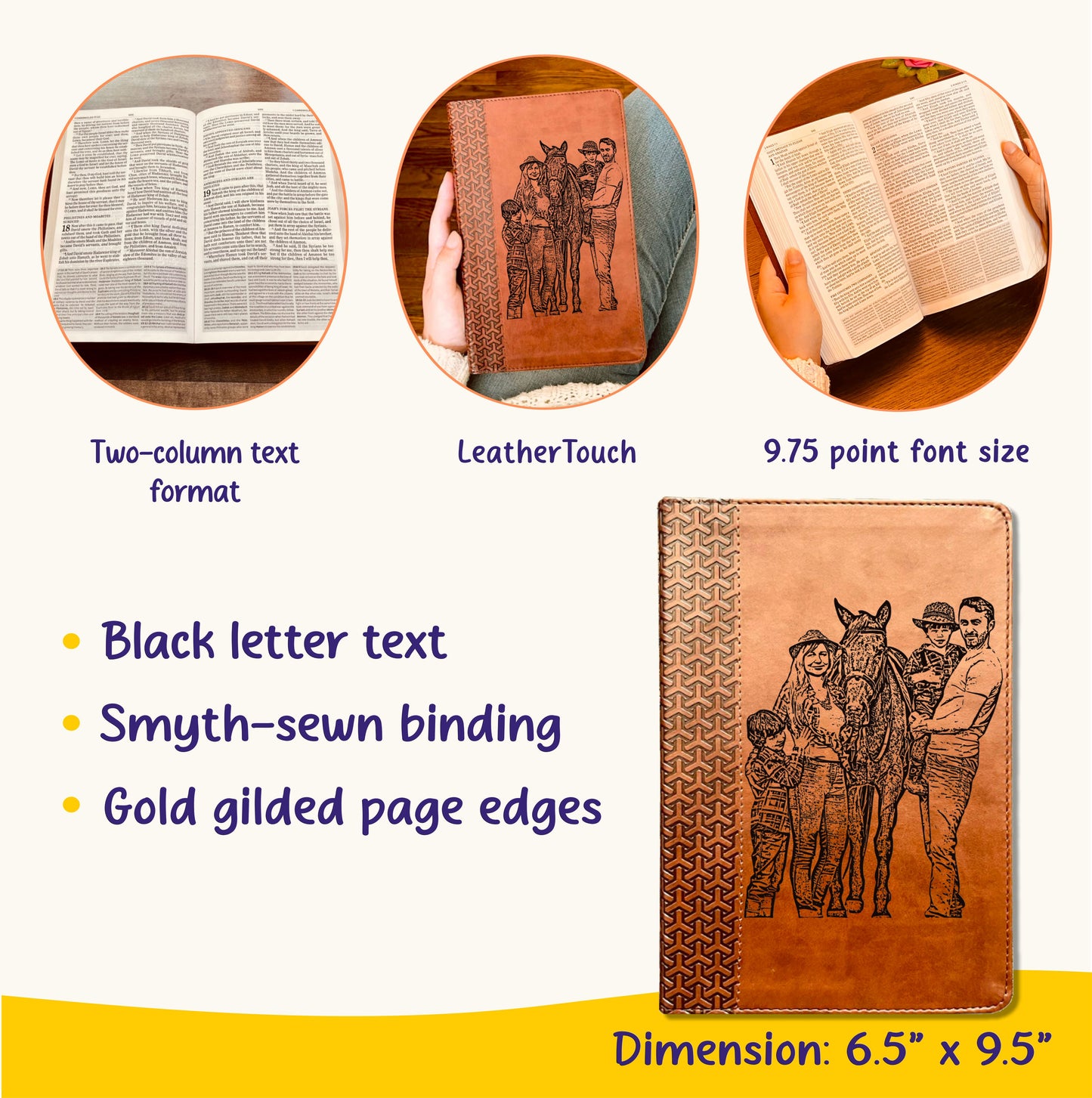 Personalized KJV Everyday Study Bible, Your Photo Engraved, King James Version, Custom Engraved Bible, Christian Gift, Baptism Gift