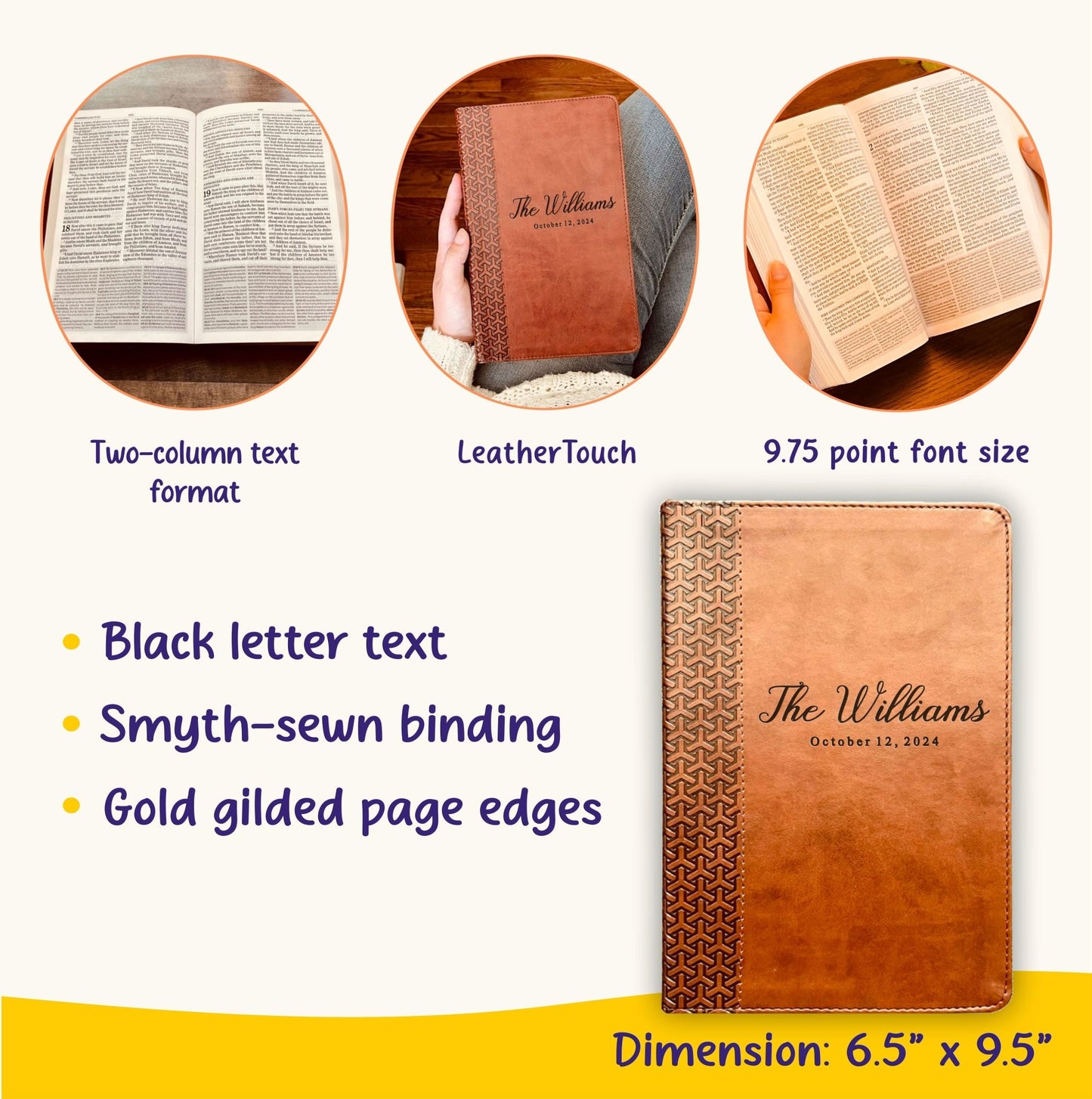 Personalized KJV Family Bible, Custom Engraved KJV Family Study Bible, Wedding Gifts, Christian Gifts, Family Bible for Wedding - Religious Books - Aylev