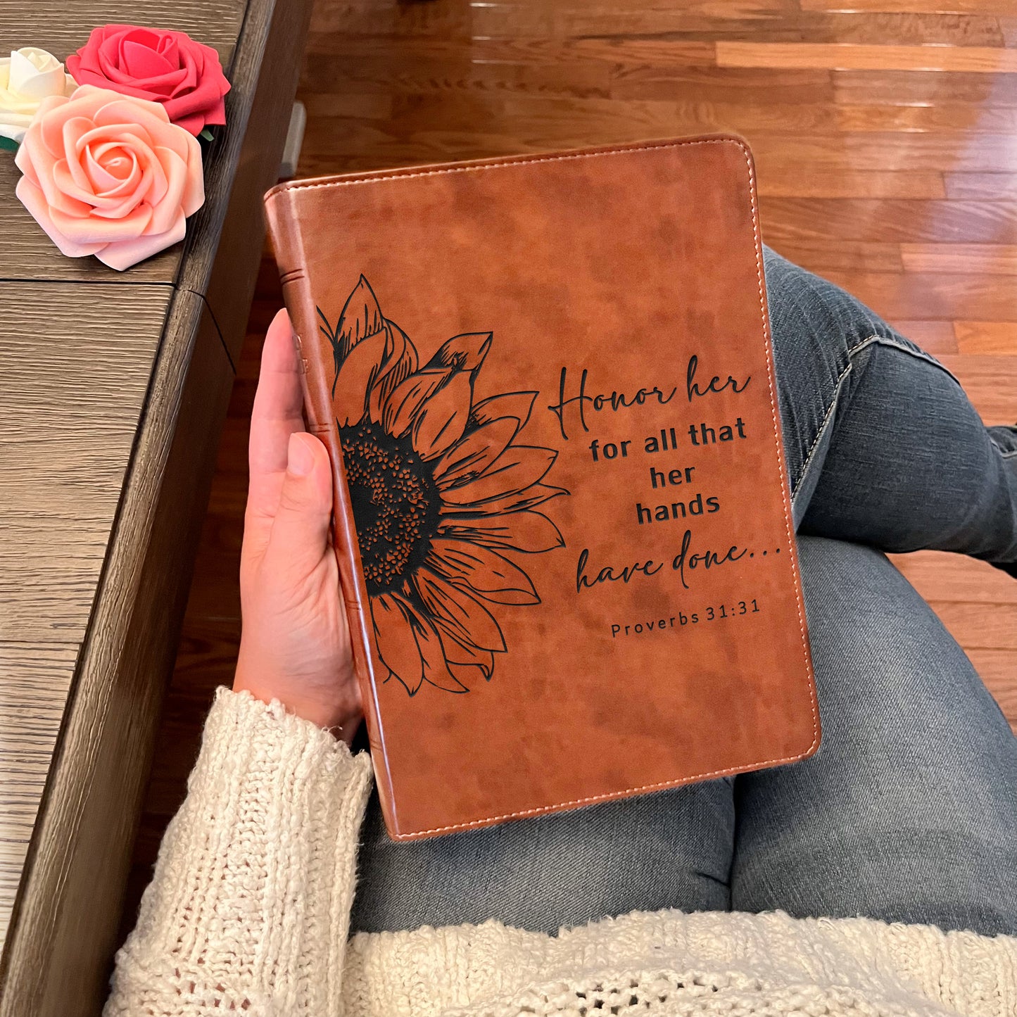 Personalized ESV Bible: Create Your Own Custom Engraved Design with a Designer, Wide-Margin Reference Red Letter English Standard Holy Bible - Aylev