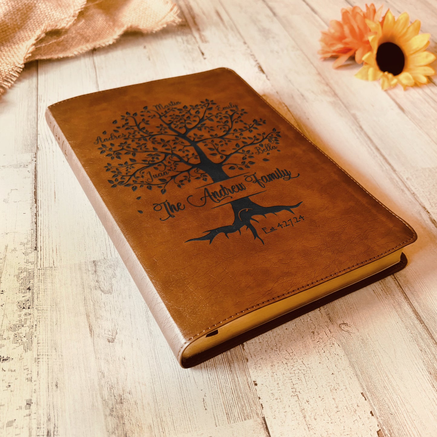 Personalized Family Bible, Custom NLT Family Tree Reference Bible, Engraved Bible, Wedding Bible, Christian Gifts, Family Bible for Wedding - Aylev