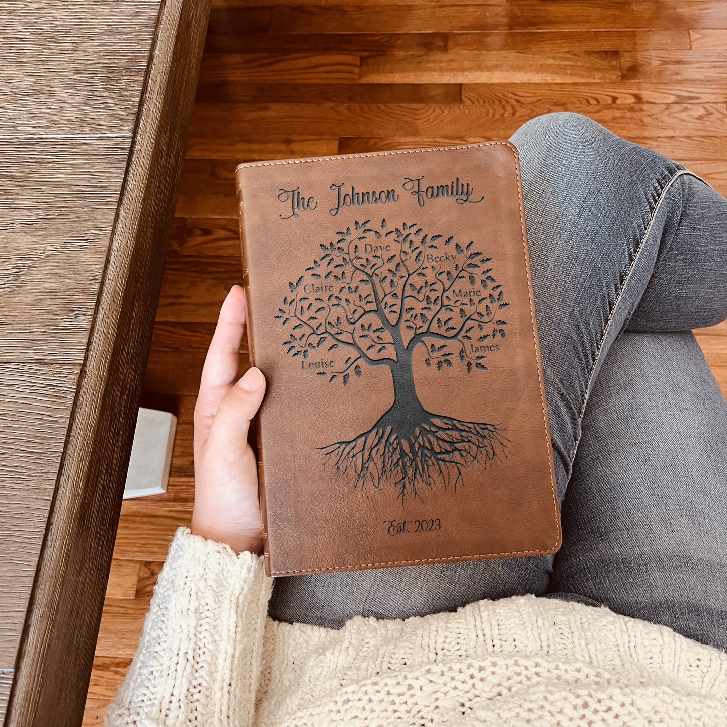 Personalized Family Bible, Custom Engraved NKJV Wide-Margin Family Tree Bible, Wedding Gifts, Anniversary Gifts, Family Bible for Weddings - Aylev