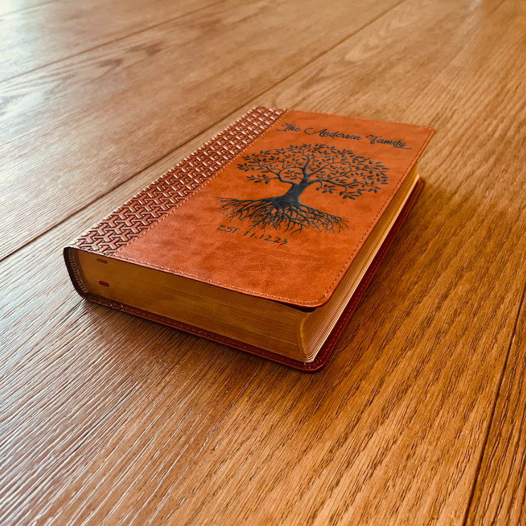 Personalized Family Bible | Custom KJV Family Tree Study Bible | Engraved Bible Wedding Bible Christian Gifts Family Bible for Wedding - Aylev